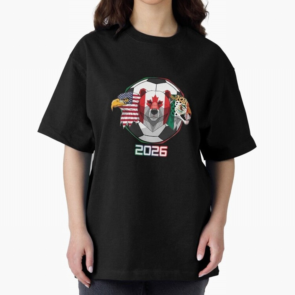 North American Soccer Animals 2026 Oversized T-Shirt Wear the Spirit of FIFA World Cup 2026 Filled with Messi and Cristiano Ronaldo, England, France and Netherlands Energy, Stadium Chants, National Pride, Trophy Dreams and Unforgettable Football