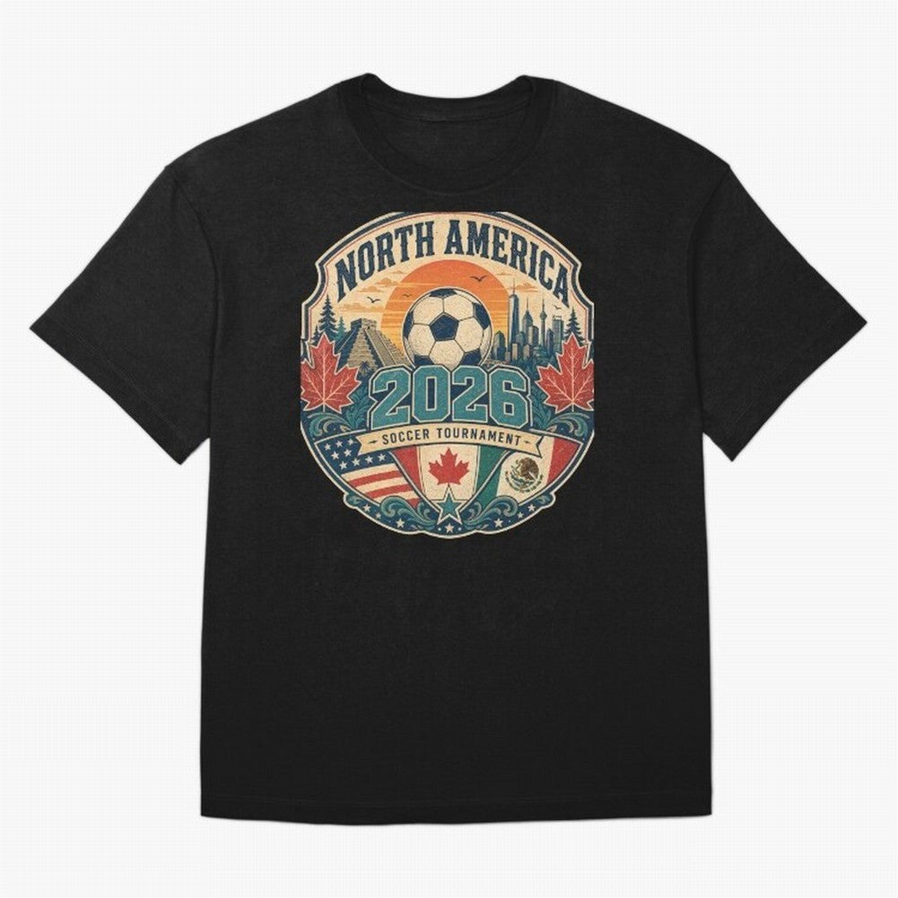 USA Canada Mexico Soccer Cup Oversized T-Shirt Support the Legends of Global Football Passion for FIFA World Cup 2026, with Neymar, Haaland and Cristiano Ronaldo, Portugal, Spain and Germany, Football Festival Excitement, Trophy Ambitions, Country