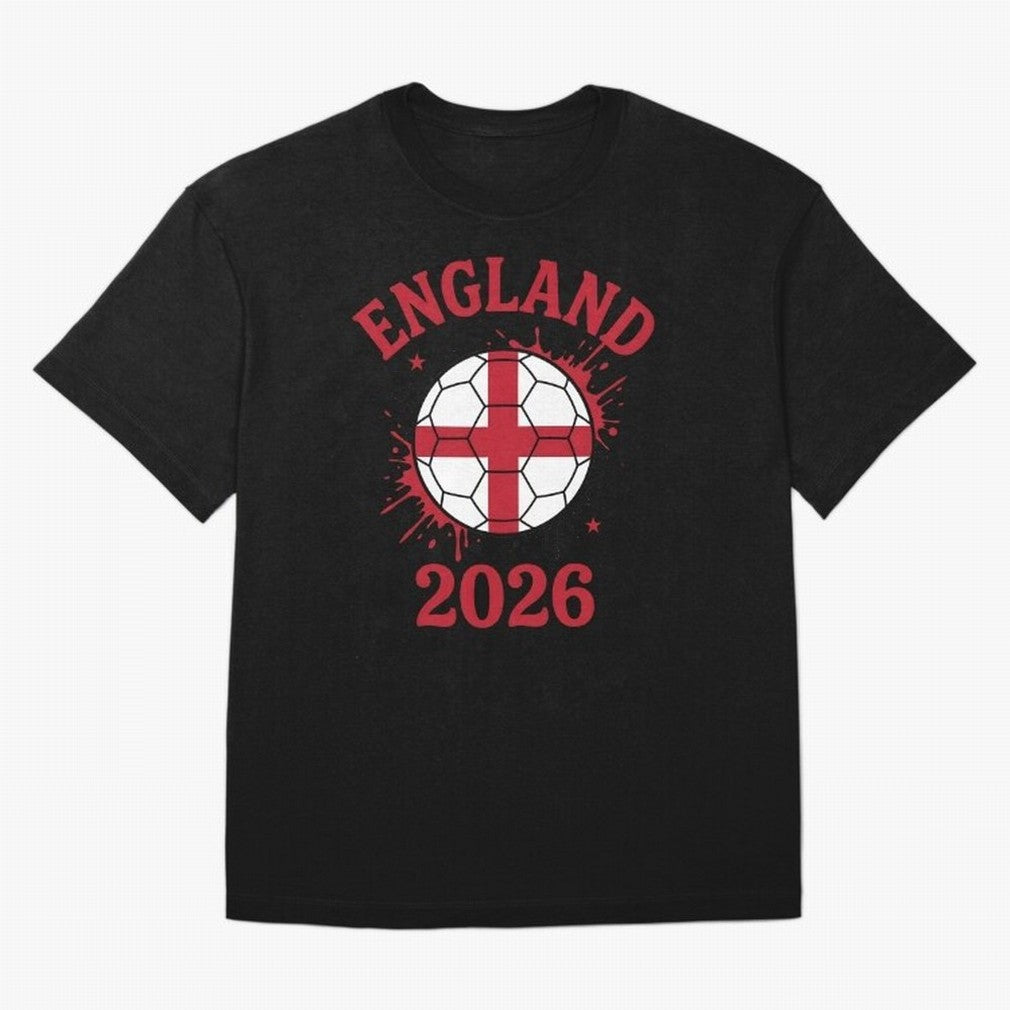 England World Cup 2026 football supporter| St George Cross Football Oversized T-Shirt Bring Bold Fan Energy to Match Day Hype around FIFA World Cup 2026, Haaland, Portugal, Stadium Chants, National Pride, Trophy Dreams and Unforgettable Football