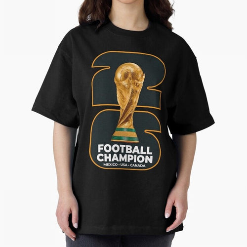 2026 Soccer Tournament Graphic - Football Champion Art Oversized T-Shirt Capture FIFA World Cup 2026 Spirit, Made for France and Portugal, Messi and Cristiano Ronaldo, Match Day Excitement, Supporter Culture, Golden Goals and Global Football