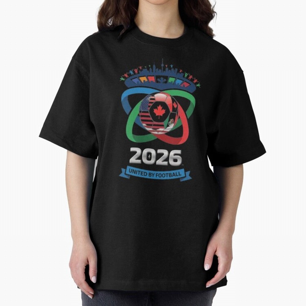 Infinity Loop World Cup 2026 Host Nation Design Oversized T-Shirt Wear the Spirit of FIFA World Cup 2026 USA Canada Mexico Spirit, Driven by Netherlands, Cristiano Ronaldo, Haaland and CR7, Classic Soccer Heritage, Championship Pressure, Fan