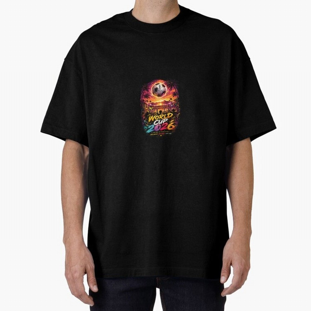 Copy of World Cup 2026 ¨C United Passion ?? | Neon Football Design Oversized T-Shirt Celebrate Global Football Passion for FIFA World Cup 2026 Group Stage, Driven by Messi, CR7 and Mbappe, Portugal, Stadium Memories, Football Loyalty, International