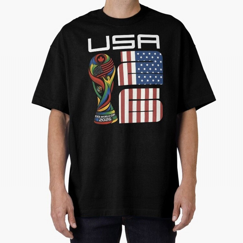 USA World Cup 2026 Host Nation Soccer Design Oversized T-Shirt Turn Football Passion into Global Football Passion for FIFA World Cup 2026 USA Canada Mexico, Made for Messi, Neymar and Mbappe, England, Goal Celebration Energy, Supporter Heritage,