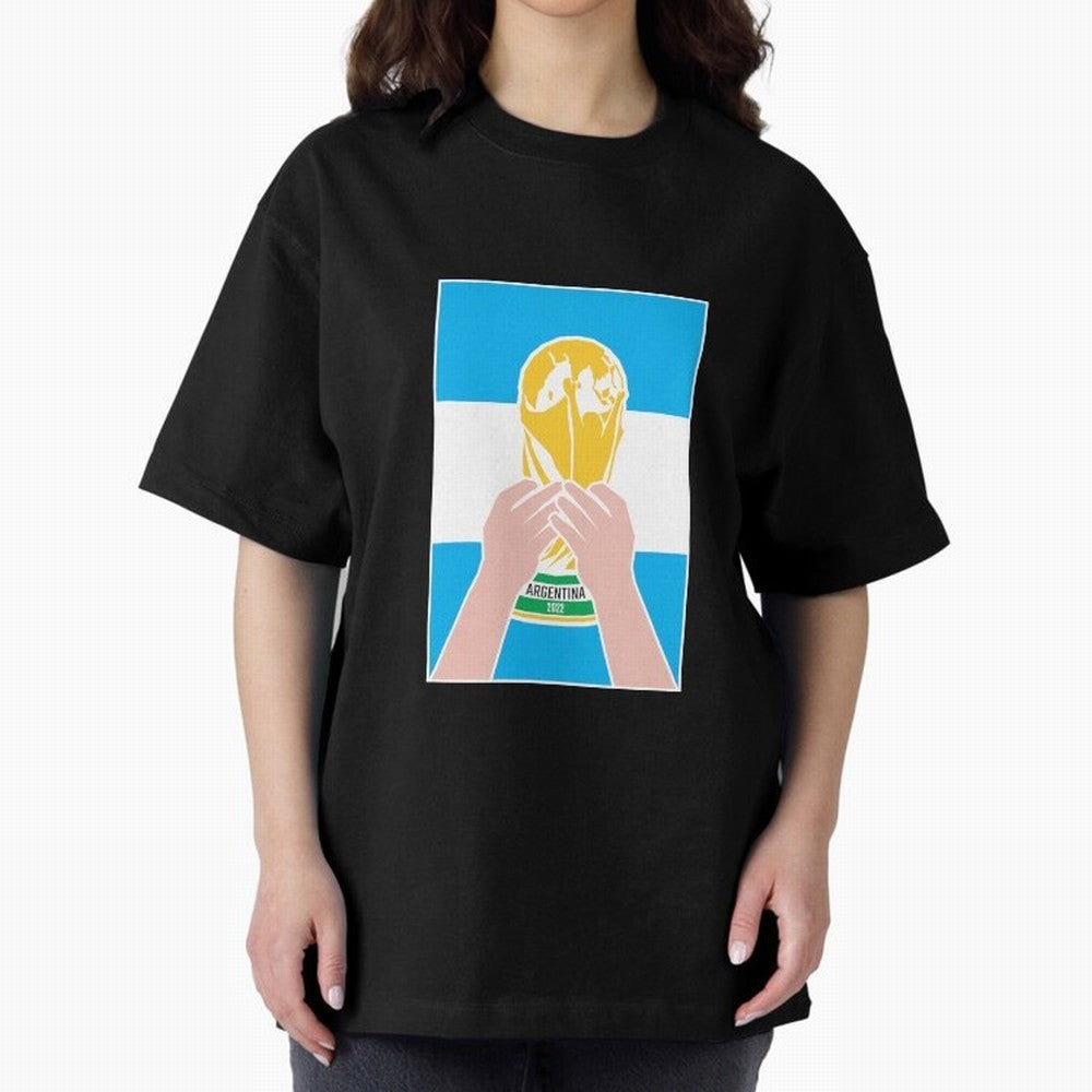 Champion Argentina 2022 Oversized T-Shirt Keep Football History Alive during FIFA World Cup 2026 Spirit, Featuring France and Portugal, Messi, CR7 and Mbappe, Soccer Culture, Superstar Moments, National Team Dreams and Competitive Fire; Perfect for