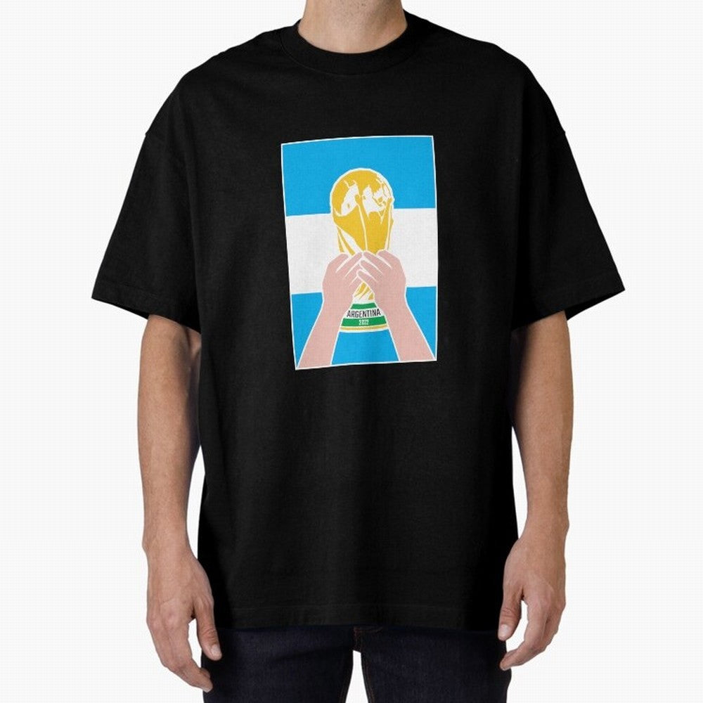 Champion Argentina 2022 Oversized T-Shirt Keep Football History Alive during FIFA World Cup 2026 Spirit, Featuring France and Portugal, Messi, CR7 and Mbappe, Soccer Culture, Superstar Moments, National Team Dreams and Competitive Fire; Perfect for