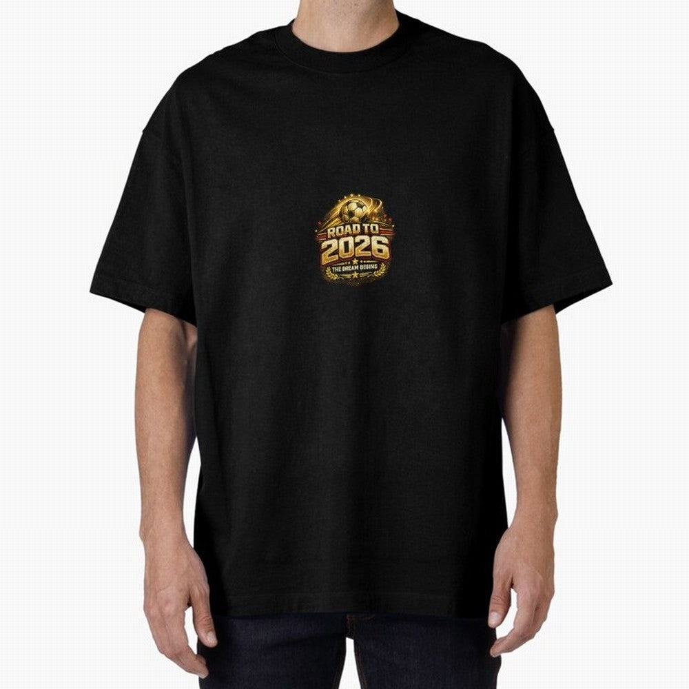 Road To 2026 Football Fan Shirt Oversized T-Shirt Feel the Heartbeat of FIFA World Cup 2026 Highlighting Haaland, Spain and Netherlands Energy, Global Supporter Spirit, Legendary Goals, National Colors and Tournament Celebration; Made for