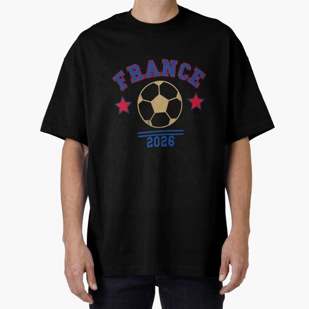 France 2026 ¡ª Vintage Soccer Tee Oversized T-Shirt Celebrate Match Day Hype around FIFA World Cup 2026 Group Stage, Cristiano Ronaldo, Haaland and CR7, Germany, Global Supporter Spirit, Legendary Goals, National Colors and Tournament Celebration;