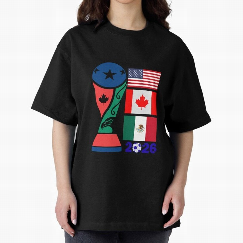 North America Football Unity 2026 Oversized T-Shirt Bring International Match Energy to Global Football Passion for FIFA World Cup 2026 Group Stage, Highlighting Haaland, Argentina and Brazil, Match Day Excitement, Supporter Culture, Golden Goals