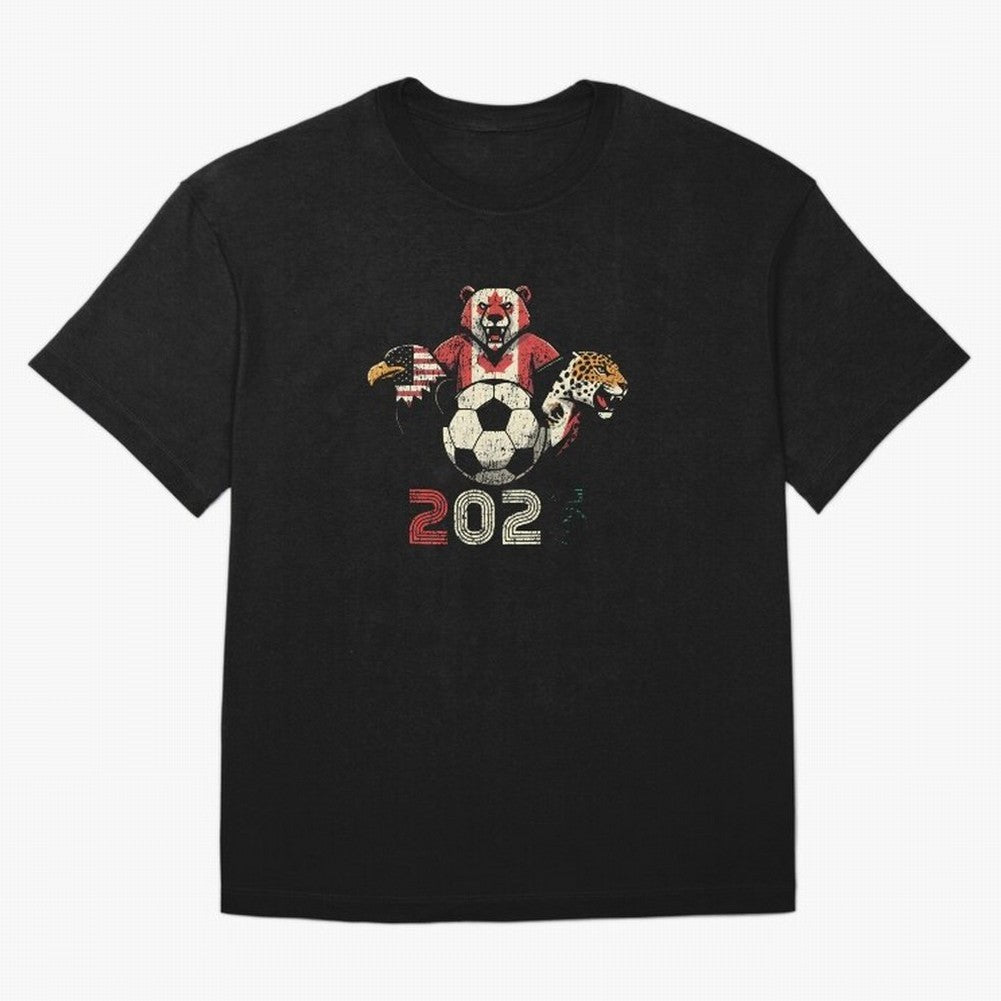 United 2026 Soccer Mascots North America Tournament T-Shirt_83157189 Oversized T-Shirt Show Your Tournament Heart for FIFA World Cup 2026 Group Stage for Fans of CR7 and Messi and Portugal, Spain and Germany, Bringing Goal Celebration Energy,