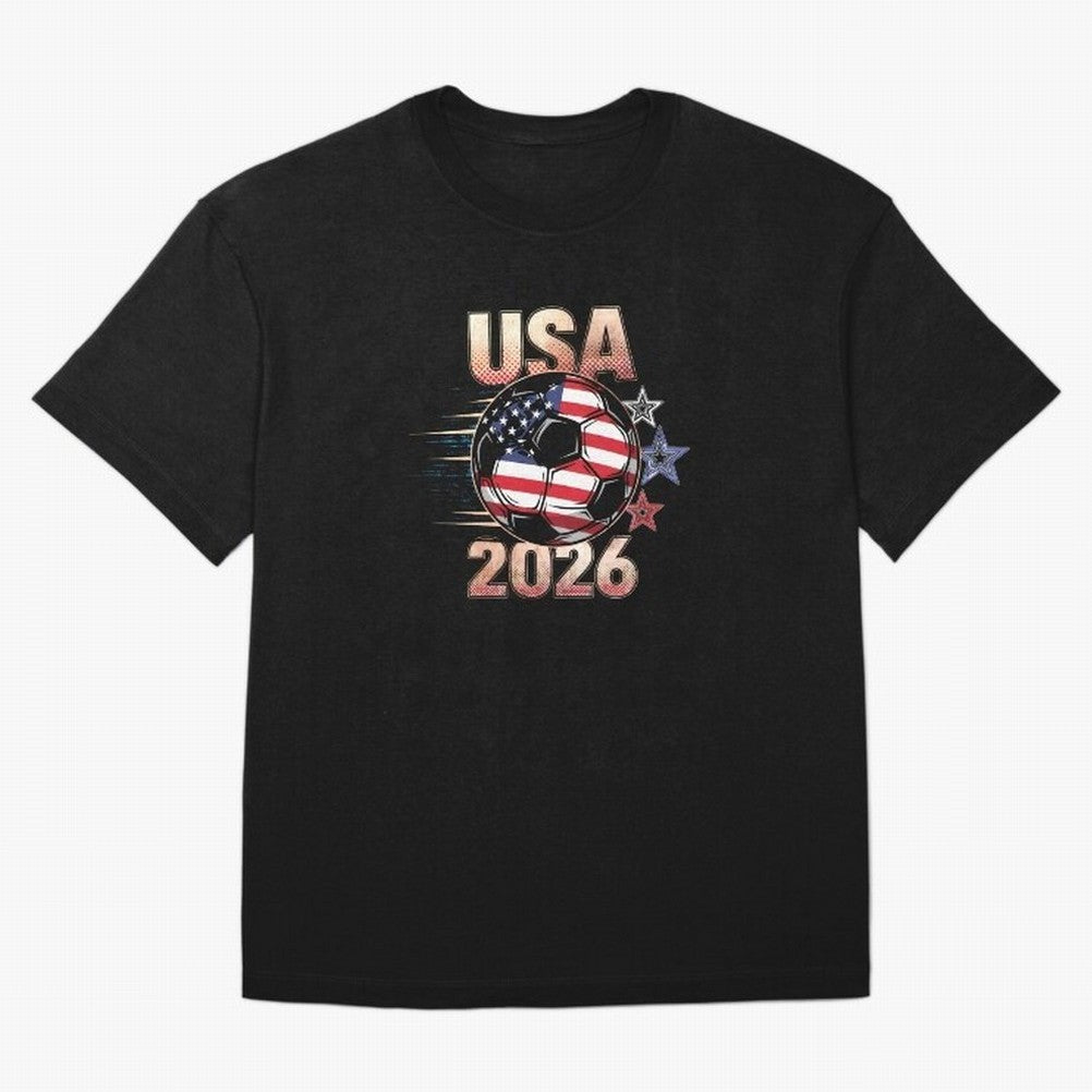 USA Soccer with Red White Blue Stars 2026 Cup T-Shirt_83834283 Oversized T-Shirt Celebrate Fan Culture around FIFA World Cup 2026 Group Stage for Fans of Haaland and Mbappe and Netherlands, Bringing Vintage Soccer Flavor, Modern Football Stars,