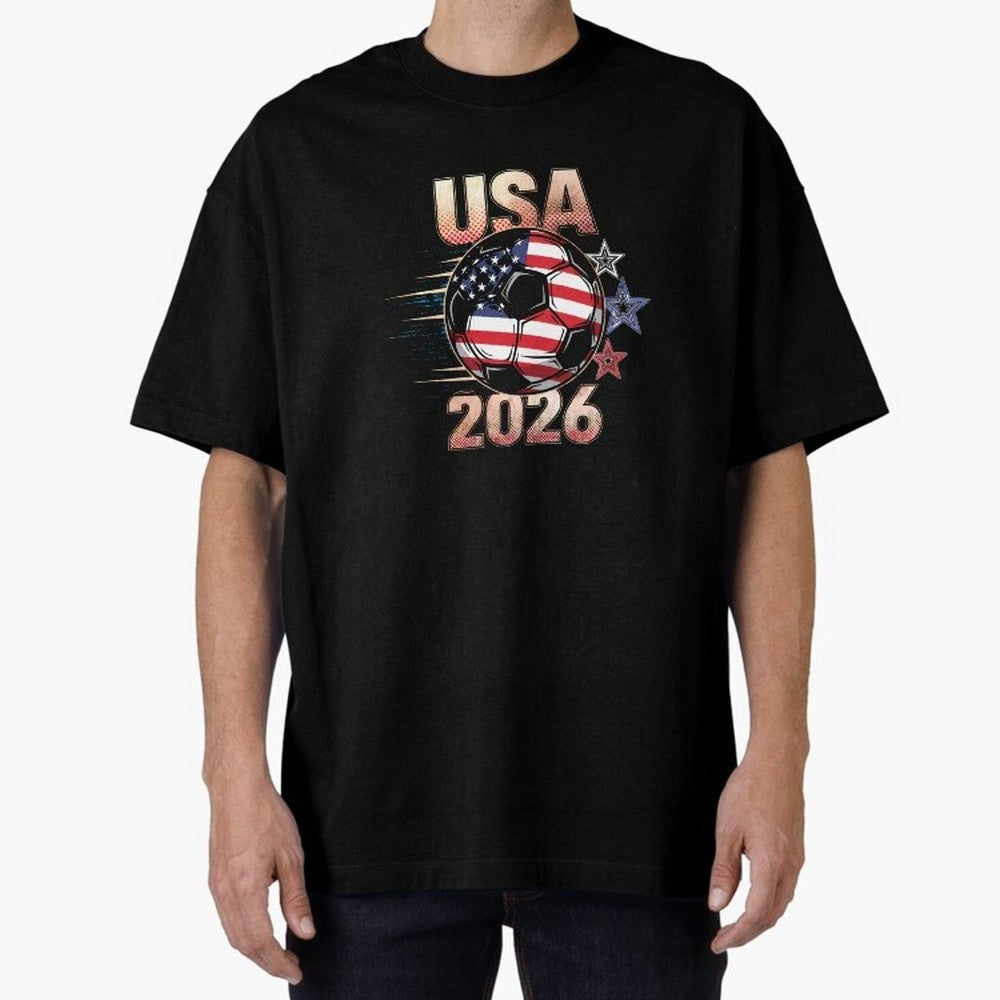 USA Soccer with Red White Blue Stars 2026 Cup T-Shirt_83834283 Oversized T-Shirt Keep Football History Alive during FIFA World Cup 2026 for Fans of Messi and Argentina, France and Brazil, Bringing Champion Mindset, Group Stage Buzz, Knockout