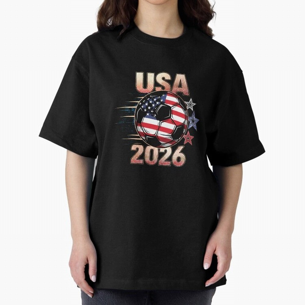 USA Soccer with Red White Blue Stars 2026 Cup T-Shirt_83834283 Oversized T-Shirt Keep Football History Alive during FIFA World Cup 2026 for Fans of Messi and Argentina, France and Brazil, Bringing Champion Mindset, Group Stage Buzz, Knockout