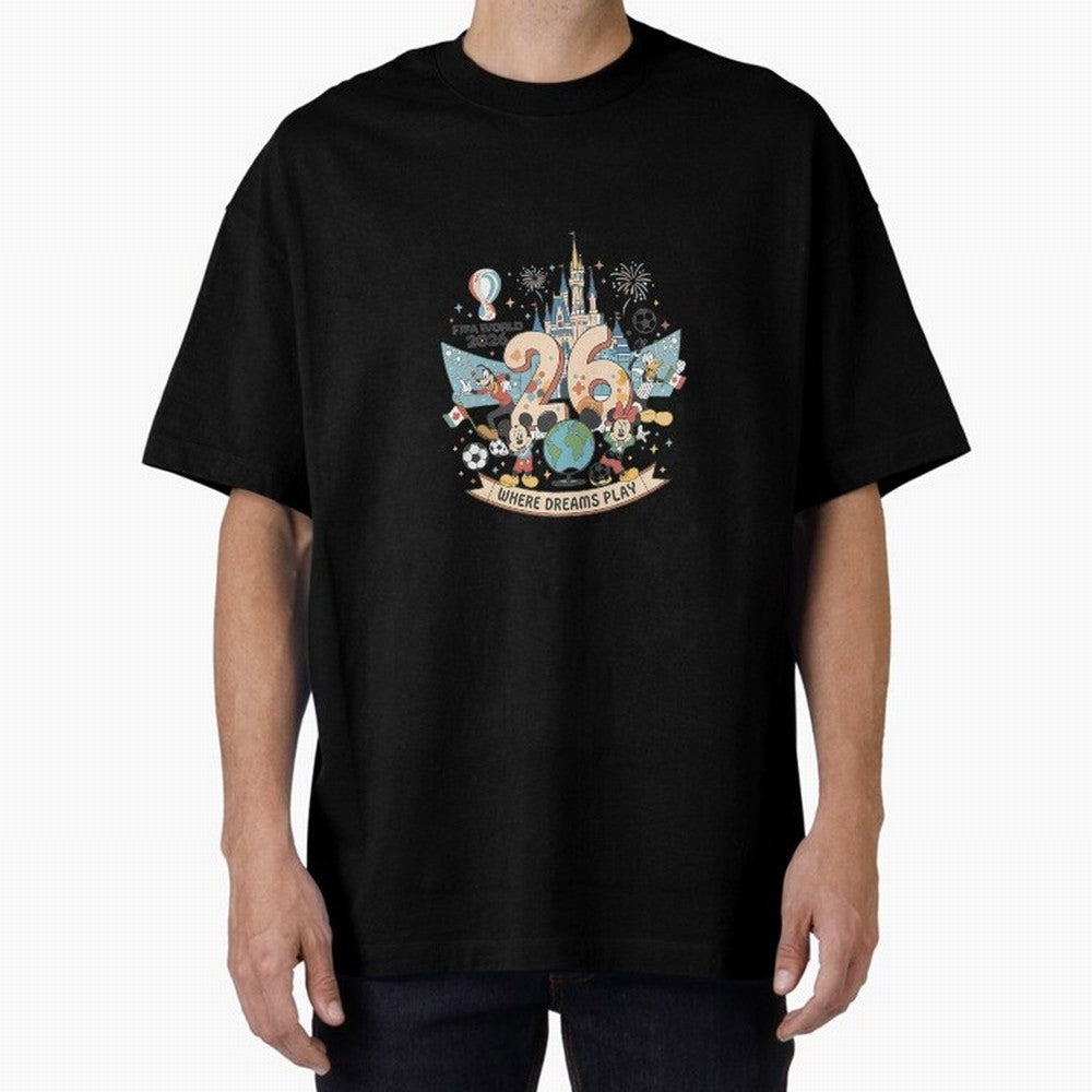 Dreamland Football 26 Oversized T-Shirt Get Ready for Global Football Passion for FIFA World Cup 2026, Made for Neymar, Haaland and Cristiano Ronaldo, France, Sports Nostalgia, International Competition, Famous Players and Unforgettable Victories;