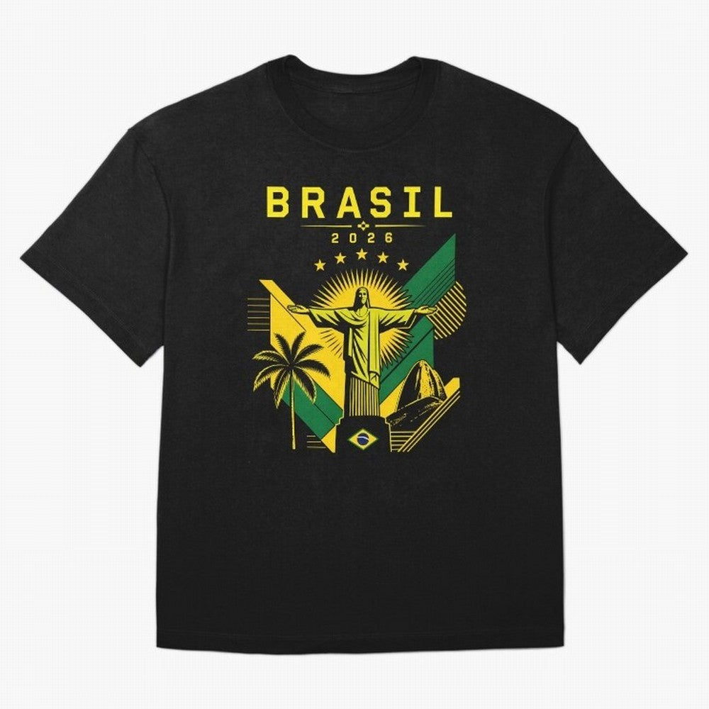 Brasil 2026 Christ the Redeemer Rio Oversized T-Shirt Bring Global Football Passion for FIFA World Cup 2026, Connected to Neymar, England, France and Netherlands, Football History, Final Match Energy, Crowd Noise and Once in a Lifetime Moments;