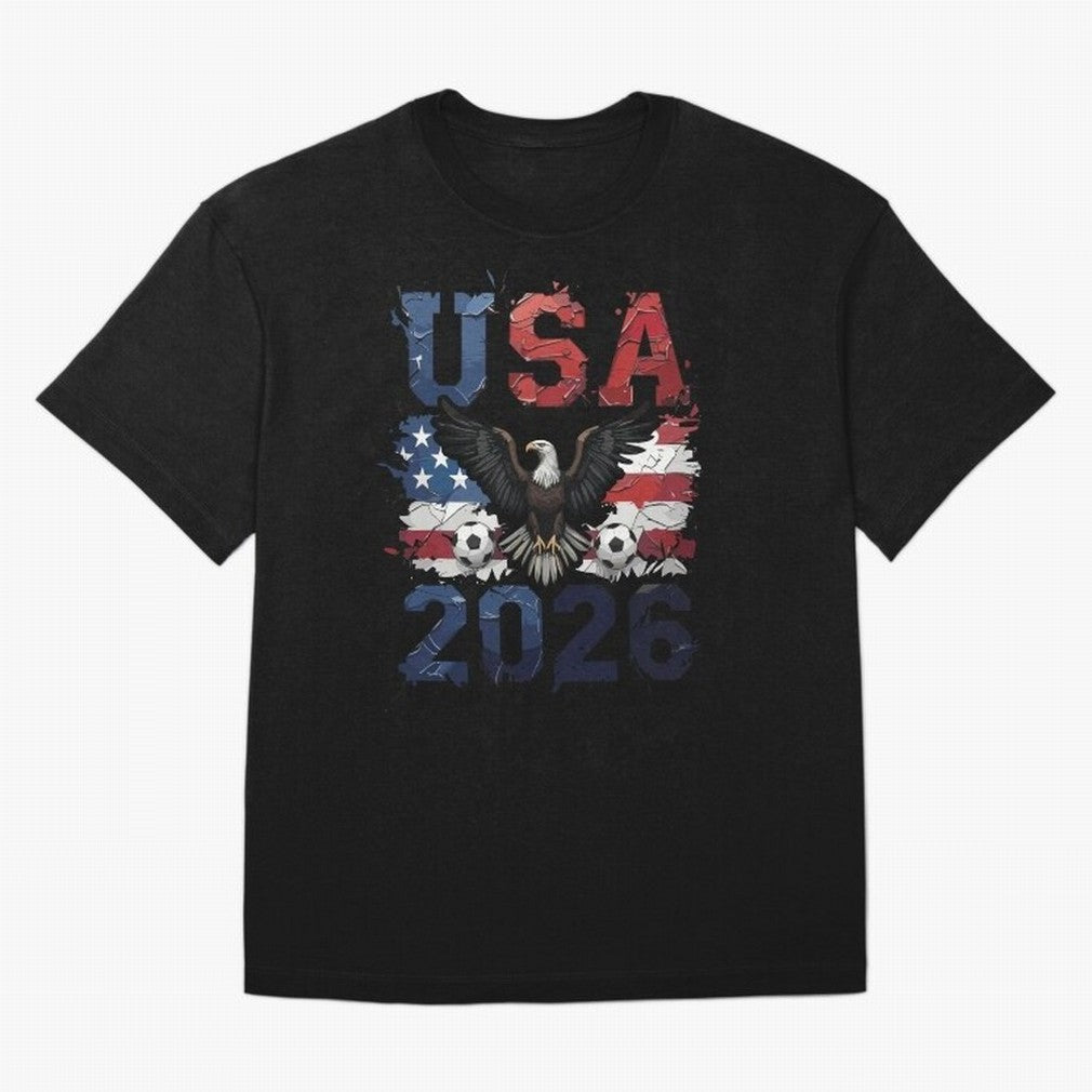 USA 2026 Soccer Eagle - World Cup Football Oversized T-Shirt Celebrate Golden Goal Energy in FIFA World Cup 2026 Spirit, Celebrating Brazil, Neymar, Haaland and Cristiano Ronaldo, Supporter Pride, Iconic Celebrations, Legendary Names and Global