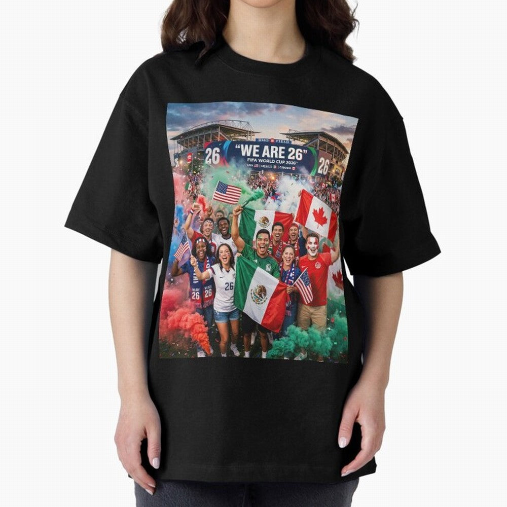 2026 World Cup Fans Celebrate Oversized T-Shirt Celebrate the Magic of Global Football Passion for FIFA World Cup 2026 Group Stage, Centered on Neymar, Netherlands, Game Day Rituals, Football Legends, Country Pride and the Road to the Final; Ideal
