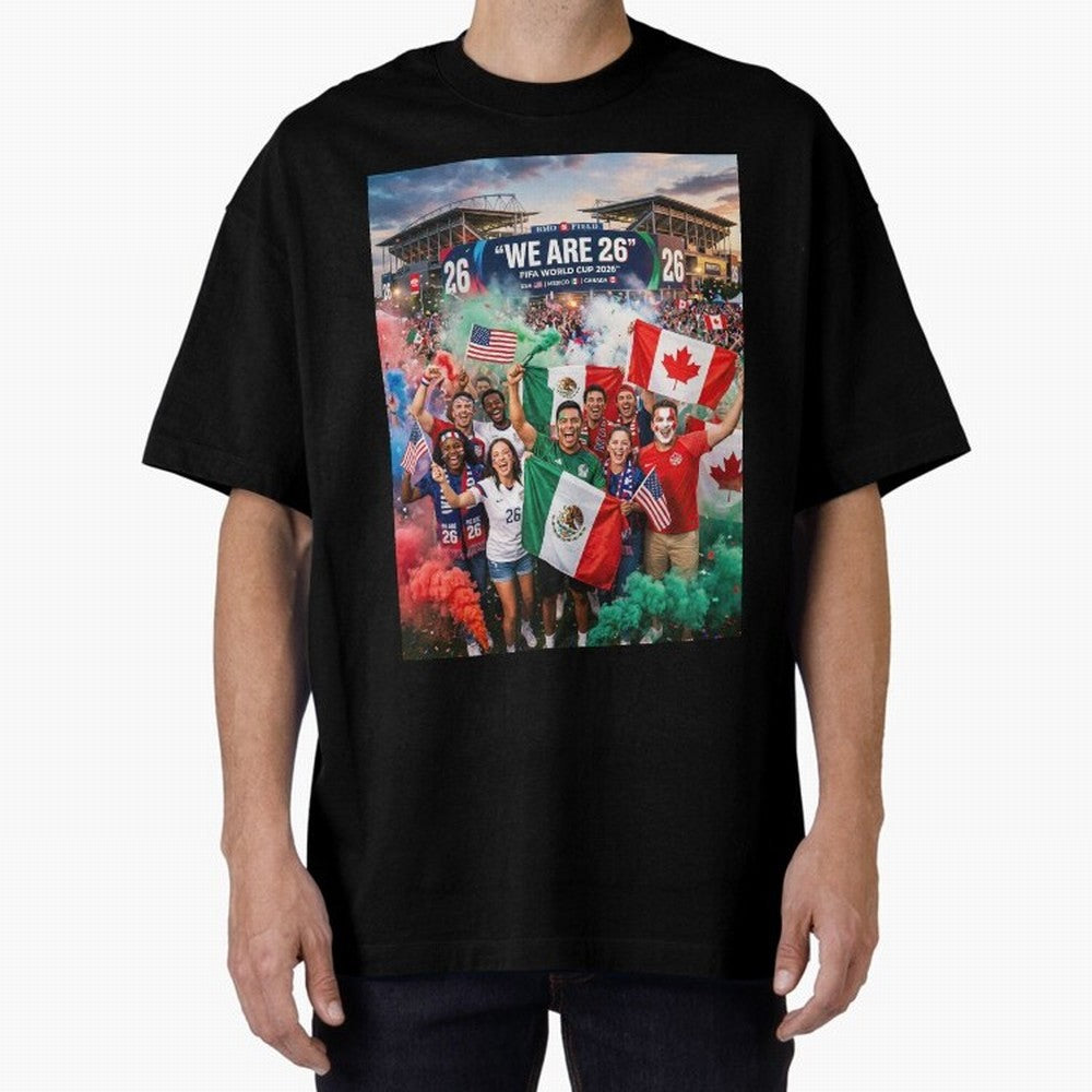 2026 World Cup Fans Celebrate Oversized T-Shirt Celebrate the Magic of Global Football Passion for FIFA World Cup 2026 Group Stage, Centered on Neymar, Netherlands, Game Day Rituals, Football Legends, Country Pride and the Road to the Final; Ideal