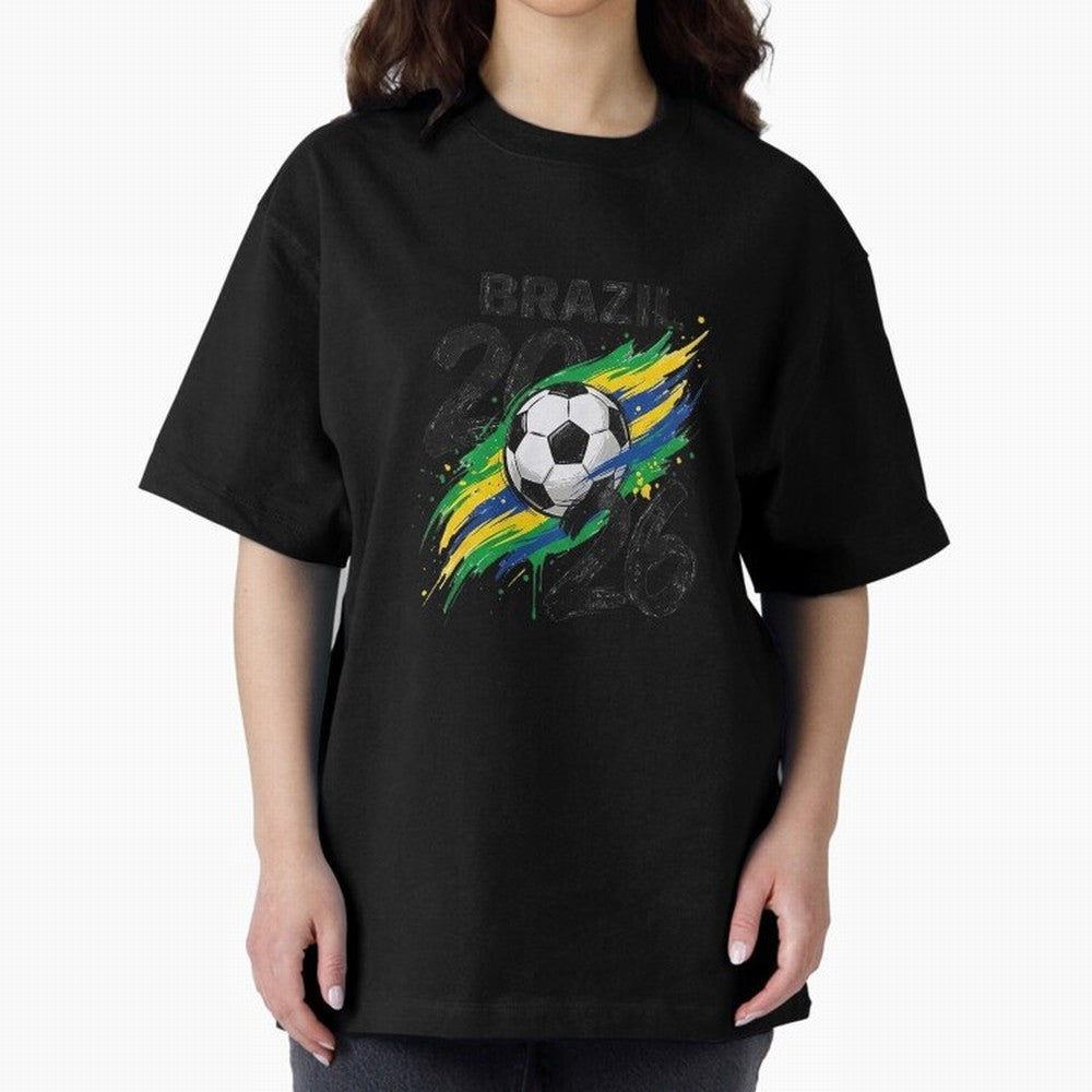 Brazil Soccer 2026 Fan Shirt ¨C Brazil Football Supporter Oversized T-Shirt Celebrate the Magic of FIFA World Cup 2026 Spirit, Built around Portugal, Spain and Germany, Haaland, Football History, Final Match Energy, Crowd Noise and Once in a