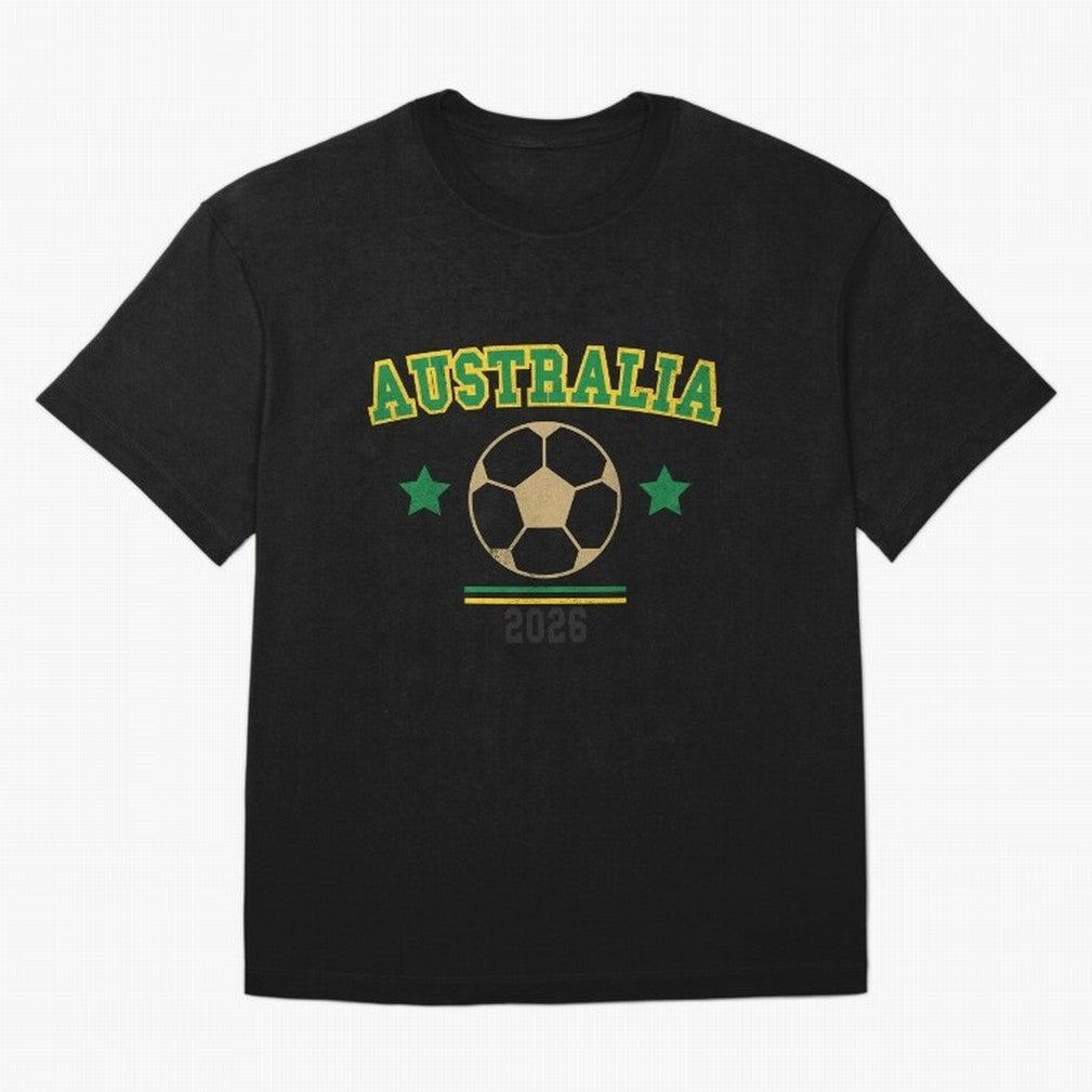 Australia 2026 ¡ª Vintage Soccer Tee Oversized T-Shirt Celebrate the Biggest Stage of FIFA World Cup 2026 USA Canada Mexico Made for Haaland, Argentina Energy, Goal Celebration Energy, Supporter Heritage, Football Icons and Worldwide Tournament