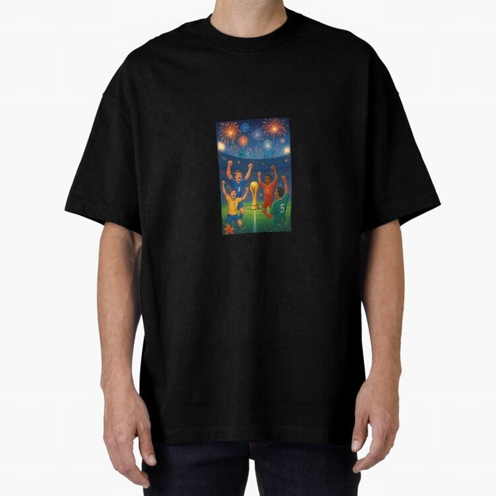 World Cup Oversized T-Shirt Upgrade FIFA World Cup 2026 USA Canada Mexico Spirit, Filled with France and Portugal, Haaland, Supporter Pride, Iconic Celebrations, Legendary Names and Global Match Day Energy; Perfect for Fans, Collectors, Family