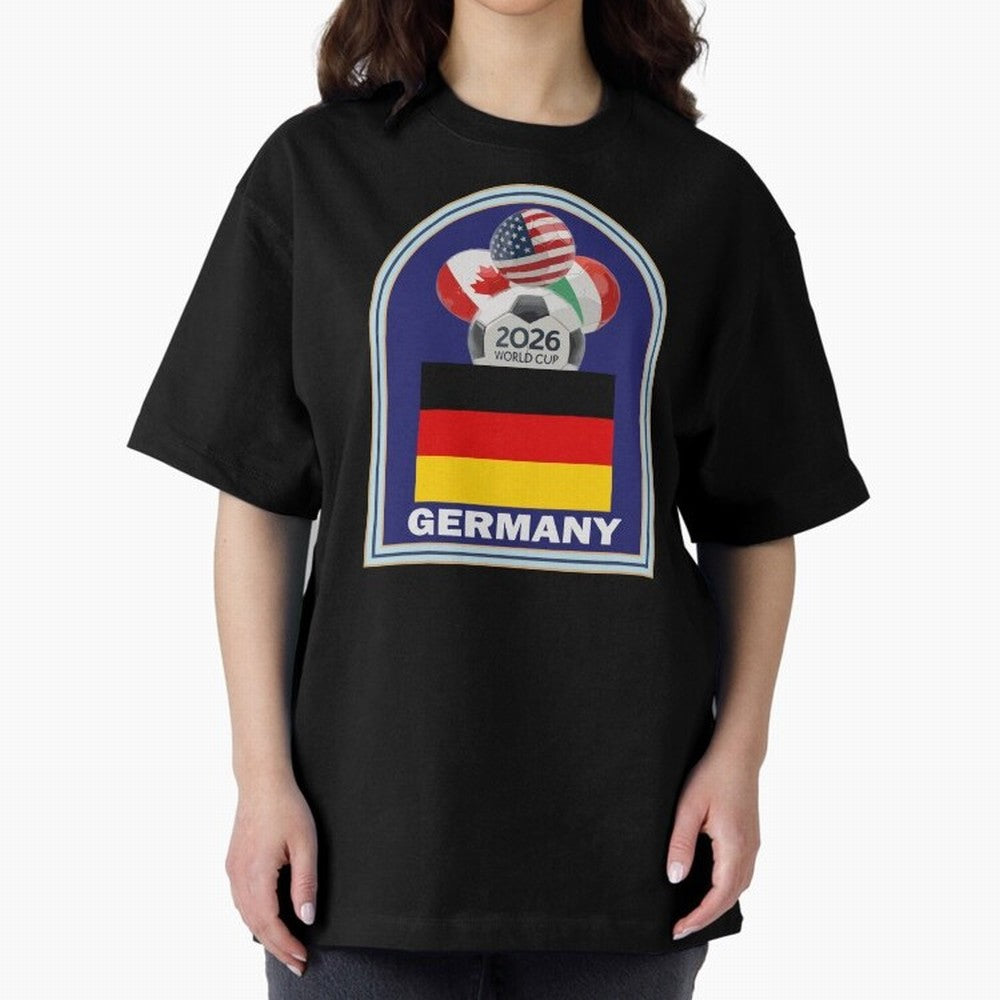 Germany 2026 Soccer T-shirt Oversized T-Shirt Celebrate National Team Dreams in FIFA World Cup 2026 for Fans of Cristiano Ronaldo, Haaland and CR7 and France, Bringing Football History, Final Match Energy, Crowd Noise and Once in a Lifetime
