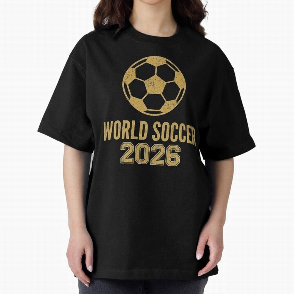 Retro World Soccer 2026 Design Oversized T-Shirt Create FIFA World Cup 2026 Group Stage for Fans of Neymar and Brazil, Portugal and Argentina, Bringing Classic Soccer Heritage, Championship Pressure, Fan Loyalty and International Pride; Ideal for