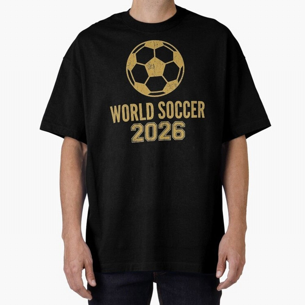 Retro World Soccer 2026 Design Oversized T-Shirt Create FIFA World Cup 2026 Group Stage for Fans of Neymar and Brazil, Portugal and Argentina, Bringing Classic Soccer Heritage, Championship Pressure, Fan Loyalty and International Pride; Ideal for