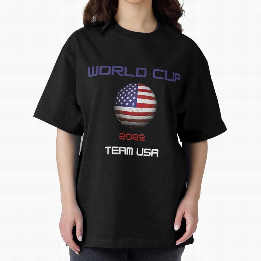 World cup 2022 Team USA Oversized T-Shirt Show Passion for the Stars of the FIFA World Cup 2026 Group Stage Journey through Messi Highlights, England and Germany Pride, Stadium Chants, National Pride, Trophy Dreams and Unforgettable Football