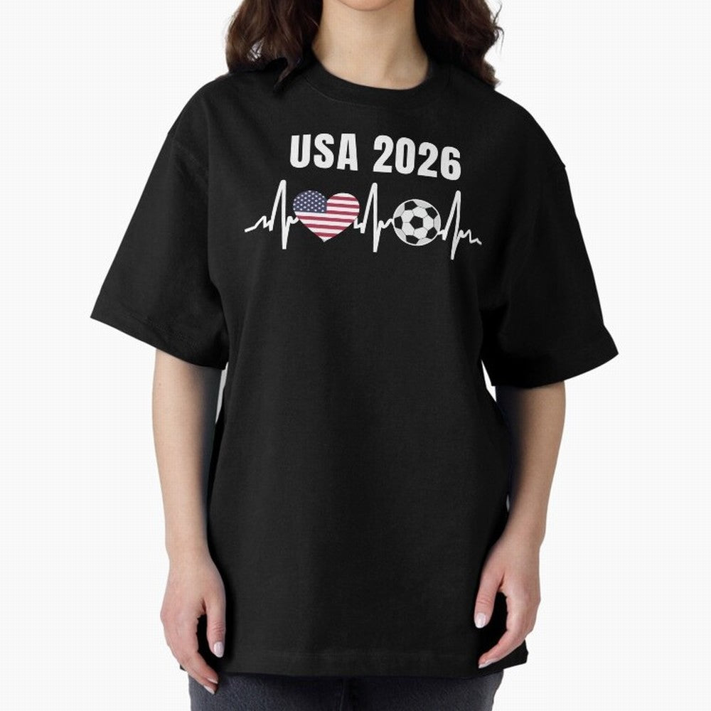 Soccer USA 2026 American Flag America World Cup Fan Gift Oversized T-Shirt Capture FIFA World Cup 2026 for Fans of Messi and Argentina and Brazil, Bringing Football Festival Excitement, Trophy Ambitions, Country Rivalries and Star Player Buzz;