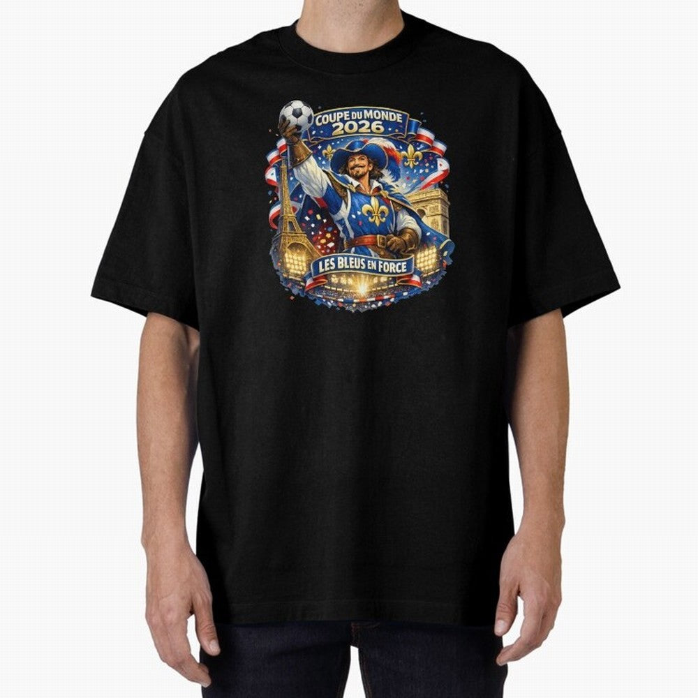France World Cup 2026 Supporter Oversized T-Shirt Show Up for the Glory of Global Football Passion for FIFA World Cup 2026 Group Stage, Filled with Messi, Neymar and Mbappe, Brazil, Portugal and Argentina, Soccer Culture, Superstar Moments,