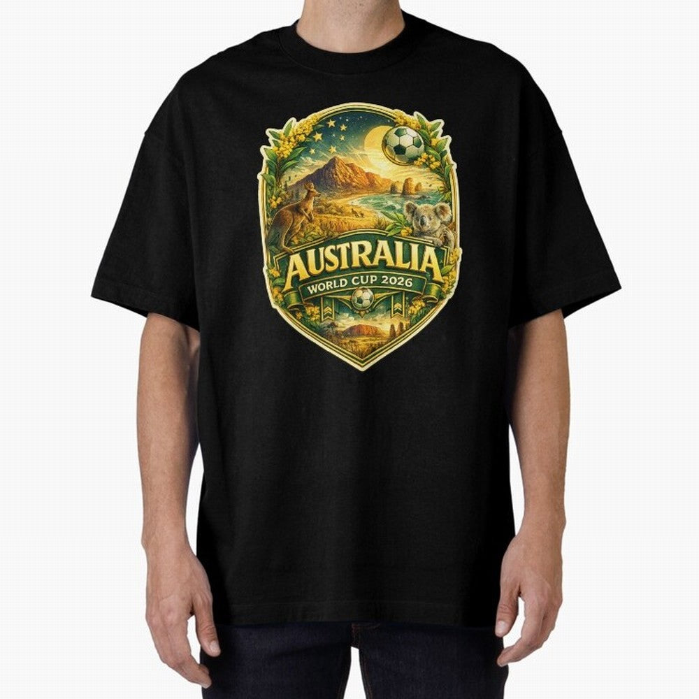Australia FIFA World Cup 2026 Great Barrier Reef Outback Kangaroo Coast Oversized T-Shirt Mark Match Day Hype around FIFA World Cup 2026 USA Canada Mexico, Messi, Argentina and Brazil, Football Passion, Legendary Performances, Festival Vibes and
