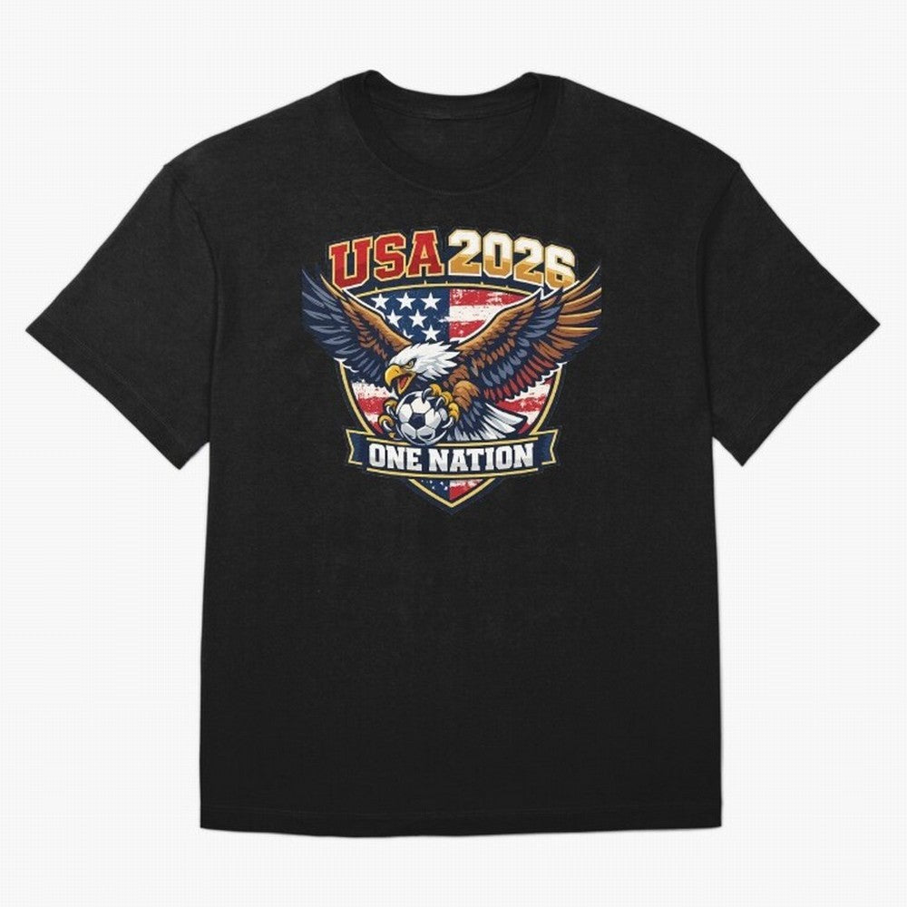 USA Canada Mexico Soccer Cup Oversized T-Shirt Stand Proud for FIFA World Cup 2026 Group Stage Connected to Messi and Cristiano Ronaldo, France and Portugal Energy, Vintage Soccer Flavor, Modern Football Stars, National Flags and Final Night