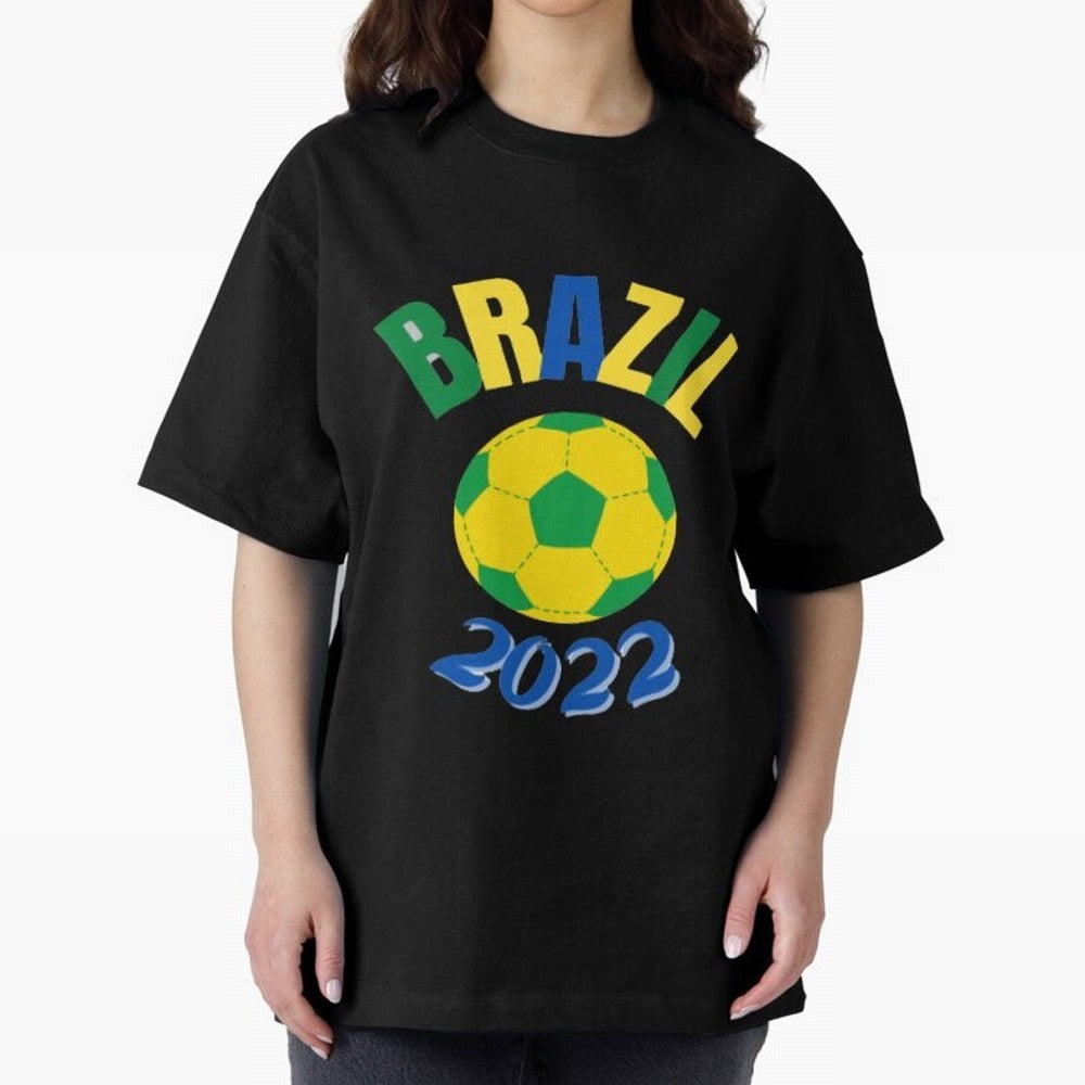 Brazil FIFA world cup 2022 T shirt Oversized T-Shirt Stand Out with Spirit from FIFA World Cup 2026 Group Stage Filled with Mbappe and Neymar, Brazil Energy, Game Day Rituals, Football Legends, Country Pride and the Road to the Final; Built for