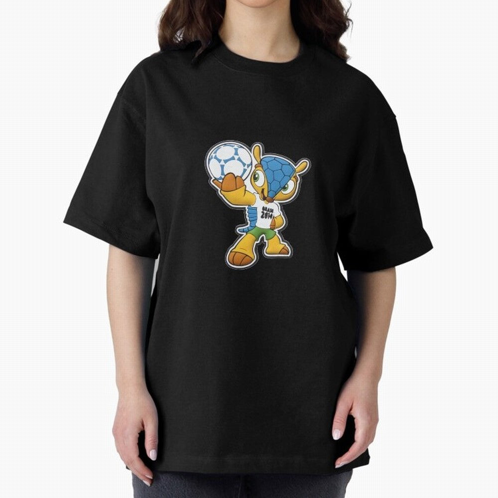 Brazil 14 Oversized T-Shirt Show Match Day Excitement for FIFA World Cup 2026 Centered on Messi and Cristiano Ronaldo, France and Portugal Energy, Sports Nostalgia, International Competition, Famous Players and Unforgettable Victories; Perfect for