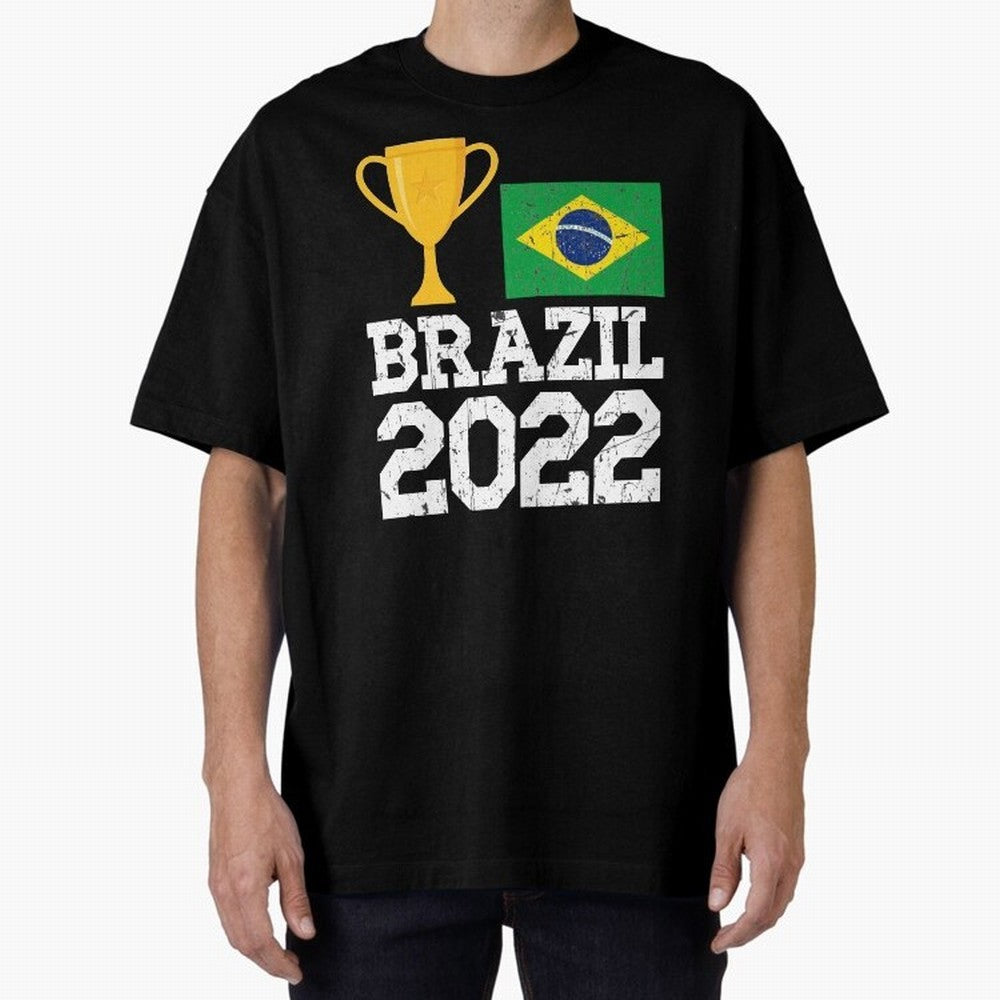 Brazil Soccer Team Fan Football Brazilian Flag 2022 T-Shirt - Brazil T shirt Soccer - Brazil Flag Vintage - Brazilian Oversized T-Shirt Discover Global Football Passion for FIFA World Cup 2026 Group Stage, Celebrating CR7, England, Game Day