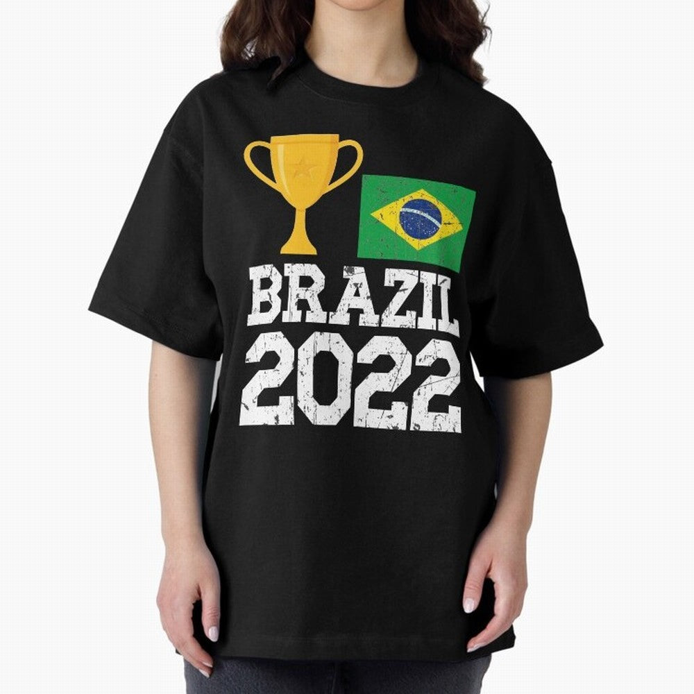 Brazil Soccer Team Fan Football Brazilian Flag 2022 T-Shirt - Brazil T shirt Soccer - Brazil Flag Vintage - Brazilian Oversized T-Shirt Discover Global Football Passion for FIFA World Cup 2026 Group Stage, Celebrating CR7, England, Game Day