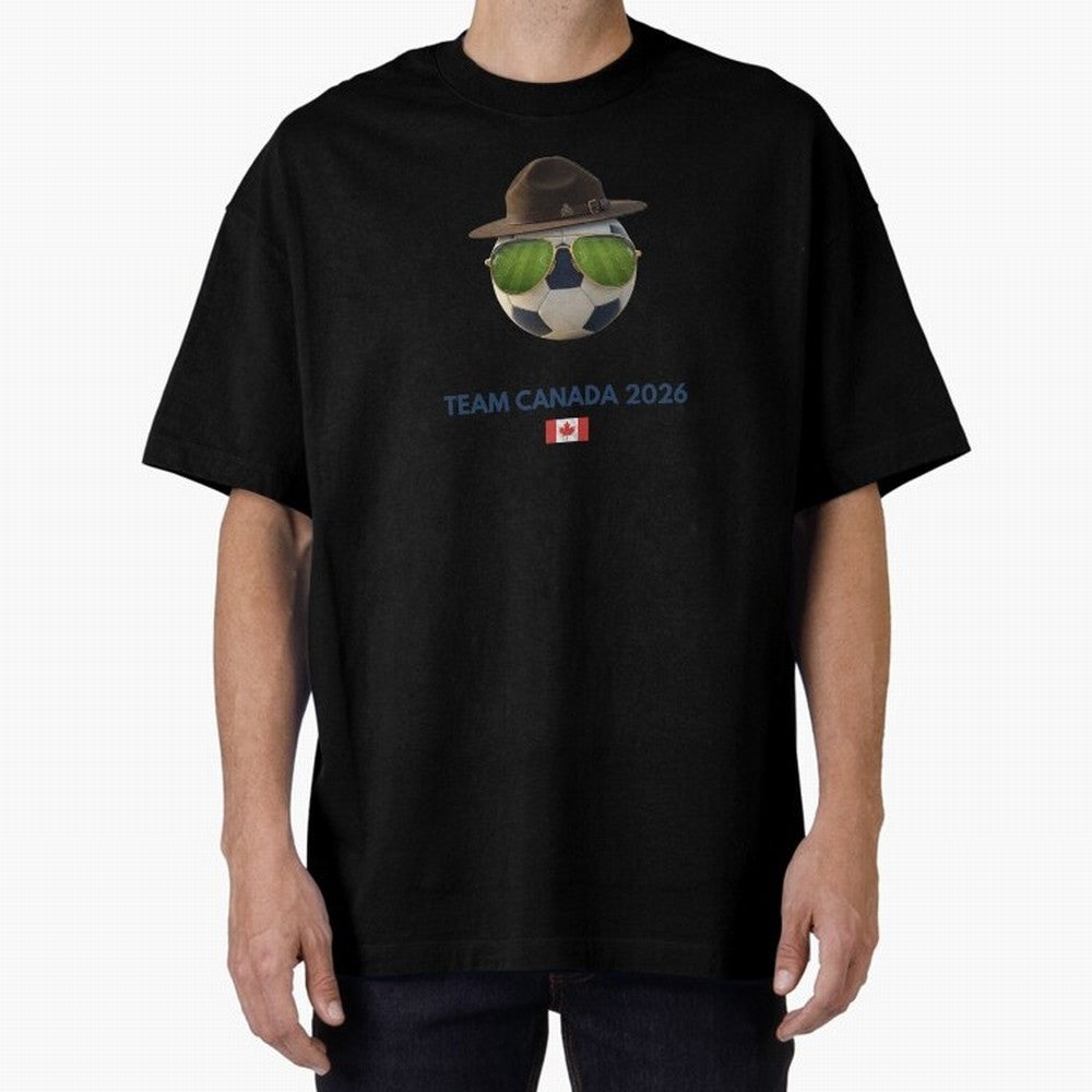 Soccer Fan Gear: Team Canada 2026 Oversized T-Shirt Feel the Trophy Chase of FIFA World Cup 2026 Group Stage for Fans of Messi and Spain, Bringing Football Passion, Legendary Performances, Festival Vibes and Supporter Community; Made for Die Hard