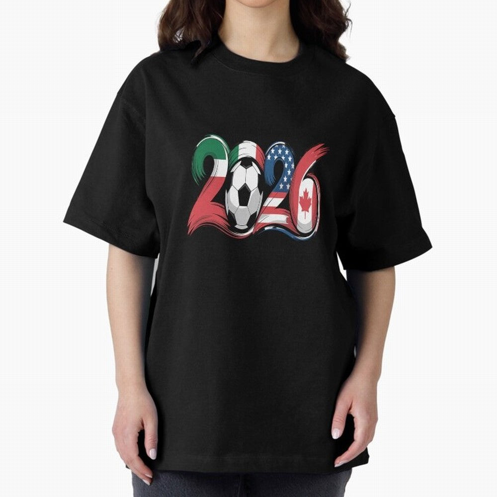 2026 Soccer Play Game Year Players Oversized T-Shirt Feel FIFA World Cup 2026 USA Canada Mexico for Fans of Neymar, Haaland and Cristiano Ronaldo and England and Germany, Bringing Soccer Culture, Superstar Moments, National Team Dreams and