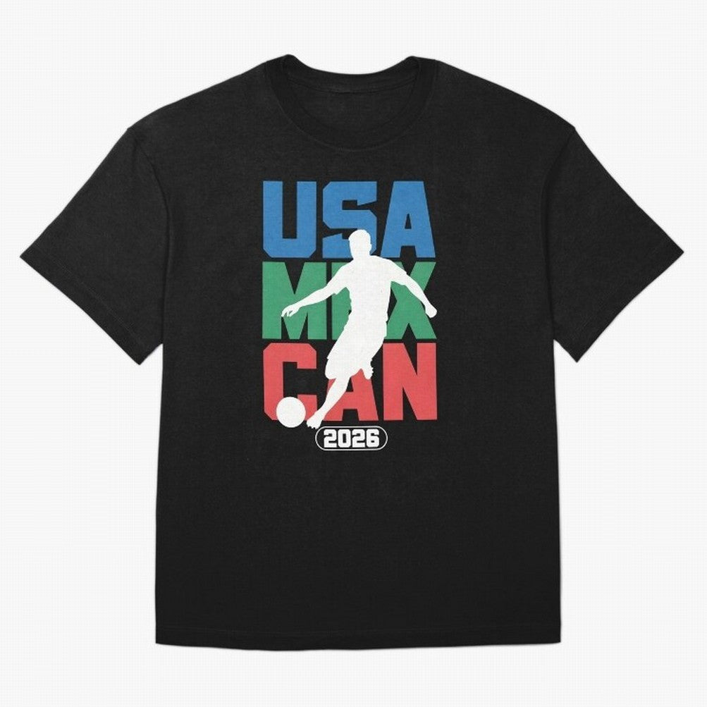 2026 World Cup USA, CAN, MEX Oversized T-Shirt Celebrate the Next Chapter of FIFA World Cup 2026 USA Canada Mexico Centered on Haaland and Mbappe, England and Germany Energy, Worldwide Fan Energy, Dramatic Goals, Stadium Lights and Championship