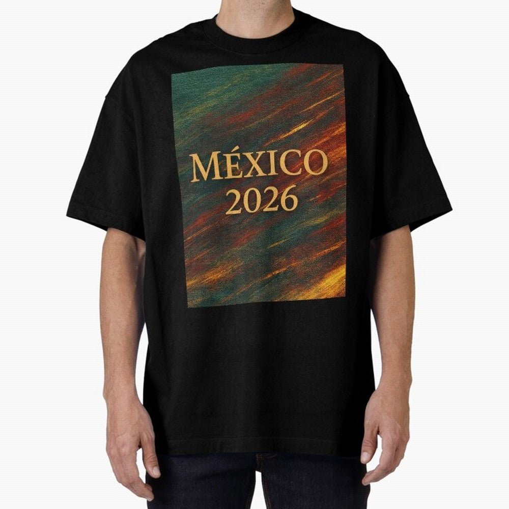 Mexico 2026 Arc of Color - Elegant and Luxury Design for Soccer Fans Oversized T-Shirt Showcase FIFA World Cup 2026 Group Stage Built around CR7 and Messi, Spain Energy, Goal Celebration Energy, Supporter Heritage, Football Icons and Worldwide