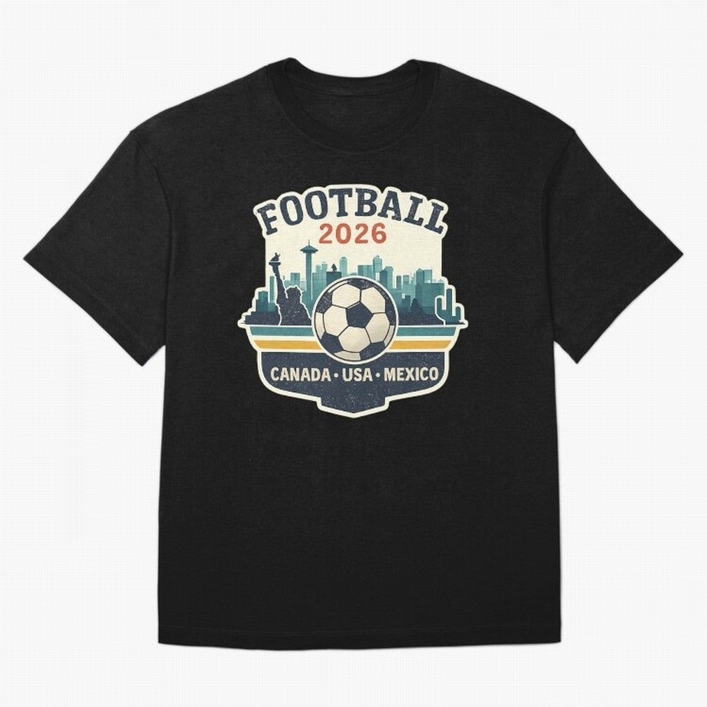 Football 2026 One World One Goal Oversized T-Shirt Join the FIFA World Cup 2026 Journey through Messi, Neymar and Mbappe Highlights, Brazil Pride, Classic Soccer Heritage, Championship Pressure, Fan Loyalty and International Pride; Perfect for
