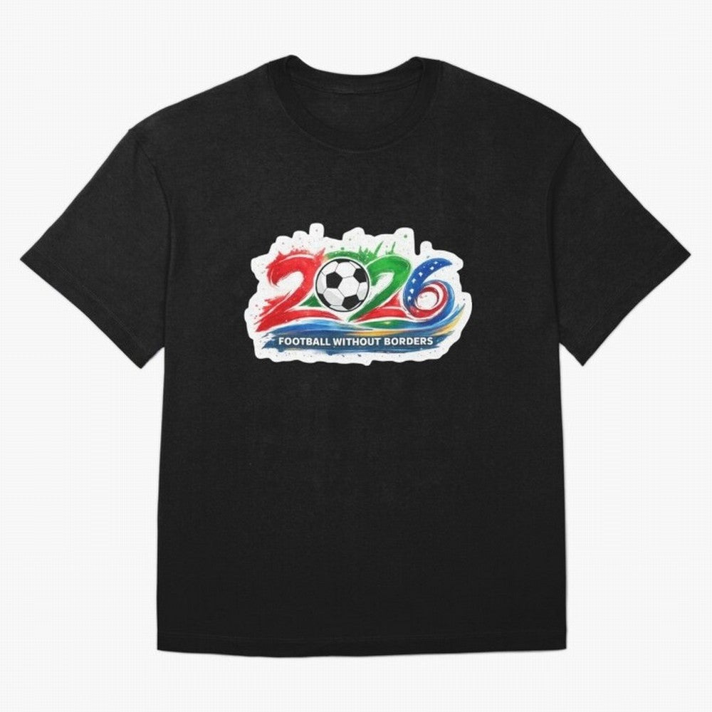 Football Without Borders 2026 Artistic Logo Oversized T-Shirt Showcase FIFA World Cup 2026 Group Stage Spirit, Featuring Netherlands, Cristiano Ronaldo, Stadium Memories, Football Loyalty, International Chants and Championship Tradition; Perfect