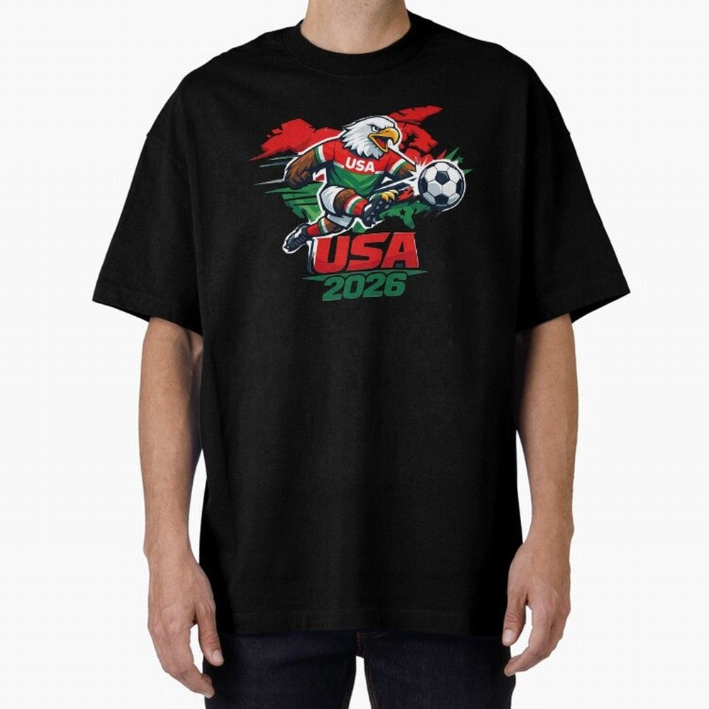 USA Canada Mexico Soccer Cup Oversized T-Shirt Carry the Dream of FIFA World Cup 2026 Group Stage Connected to Messi, Neymar and Mbappe, England, France and Netherlands Energy, Classic Soccer Heritage, Championship Pressure, Fan Loyalty and