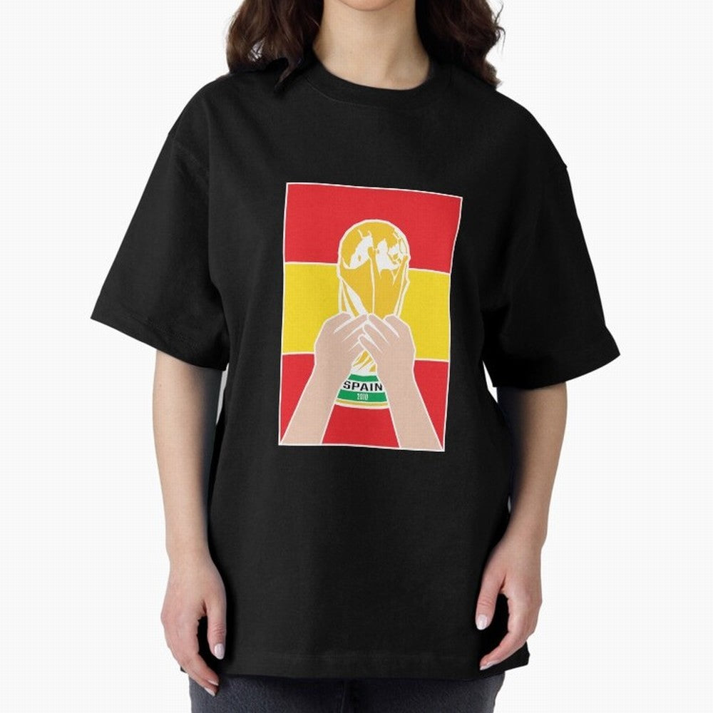 Champion Spain 2010 Oversized T-Shirt Experience FIFA World Cup 2026 Featuring Haaland and Mbappe, Argentina, France and Brazil Energy, Goal Celebration Energy, Supporter Heritage, Football Icons and Worldwide Tournament Joy; Ideal for Fans Who