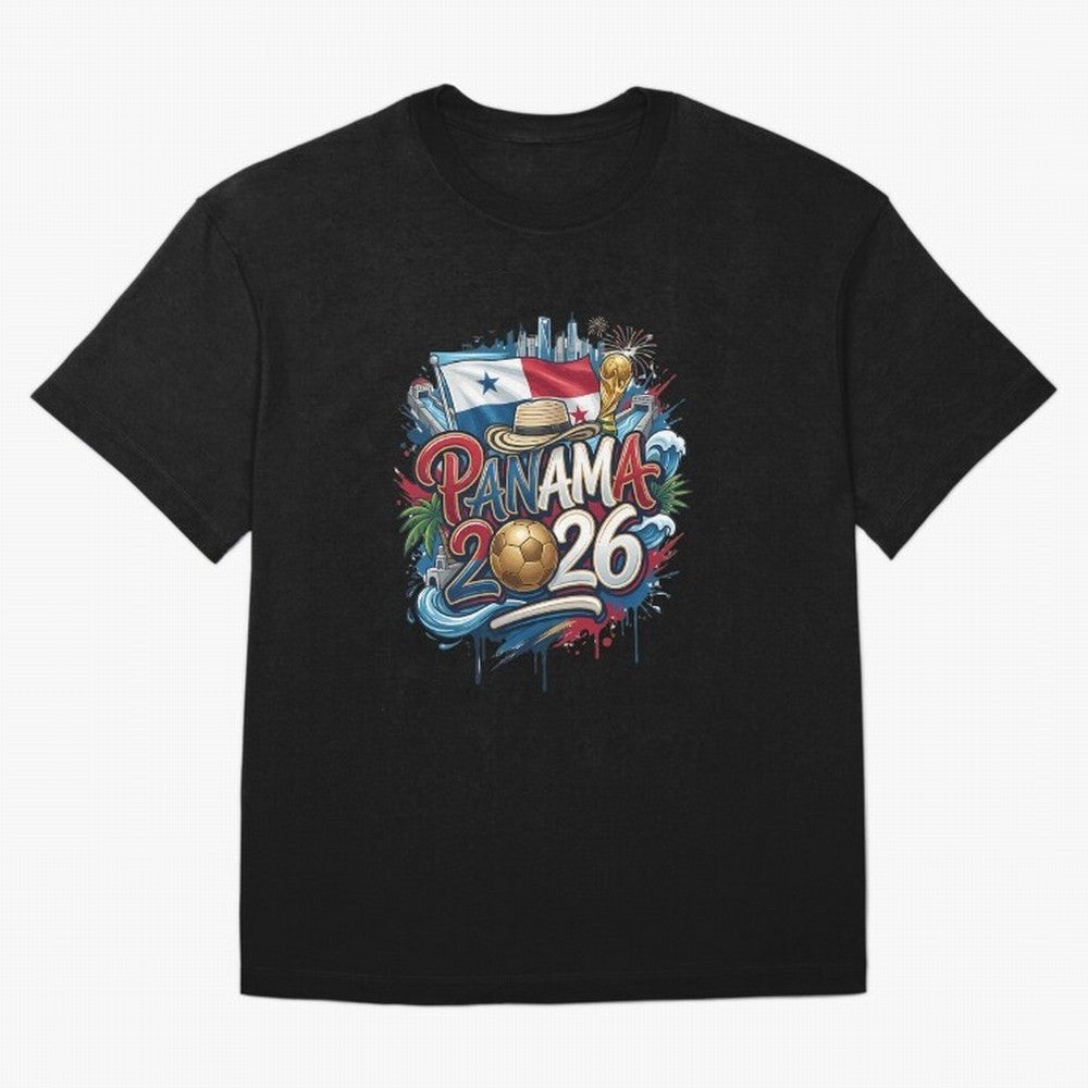 Panama World Cup 2026 Football Legacy Oversized T-Shirt Celebrate the Road through FIFA World Cup 2026 Group Stage Spirit, Highlighting England, Mbappe and Neymar, Football Festival Excitement, Trophy Ambitions, Country Rivalries and Star Player