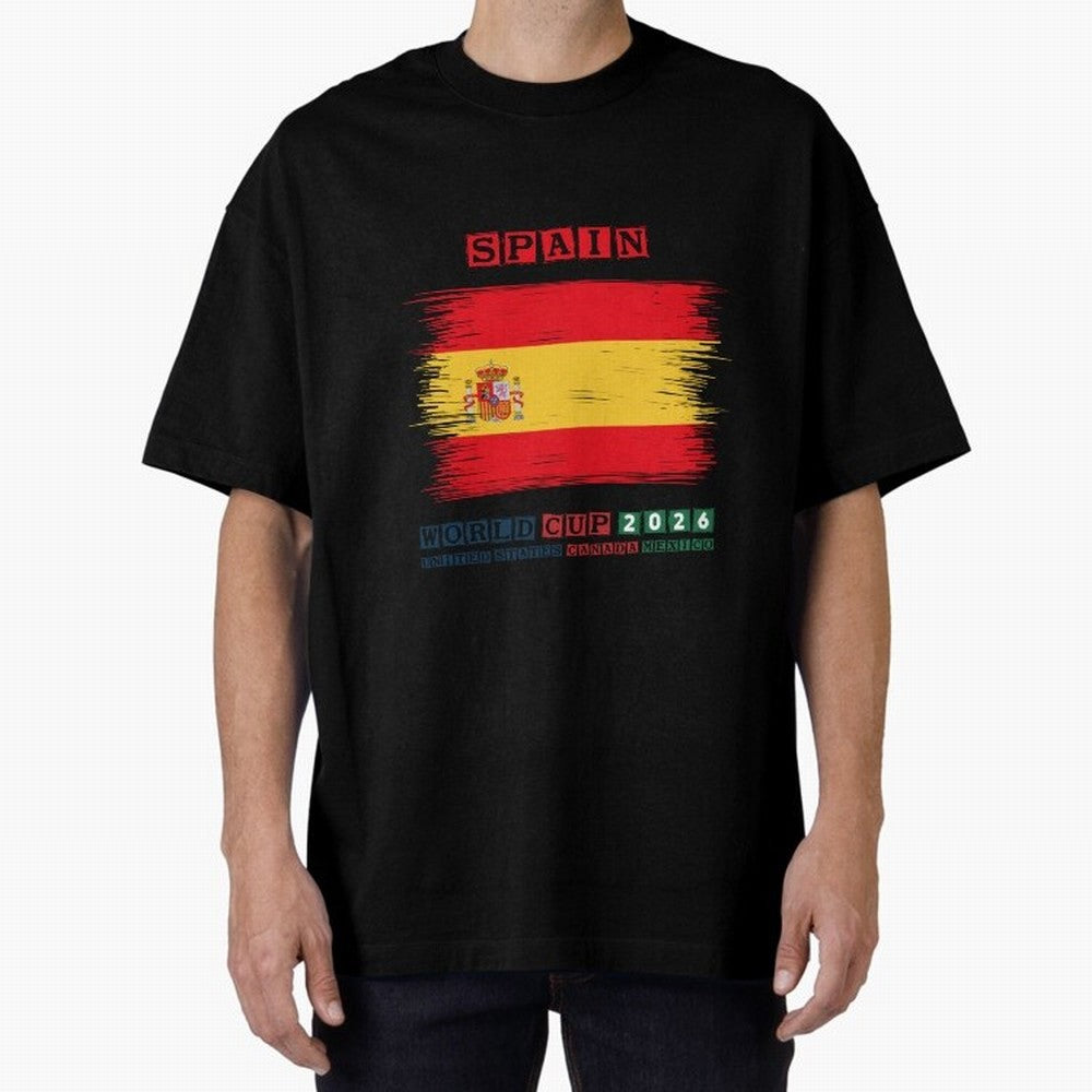 SPAIN WORLD CUP 2026 Oversized T-Shirt Bring a Vintage Feel to the FIFA World Cup 2026 Journey through Cristiano Ronaldo Highlights, England, France and Netherlands Pride, Tournament Hype, Historic Matchups, Family Viewing Parties and Global Sports