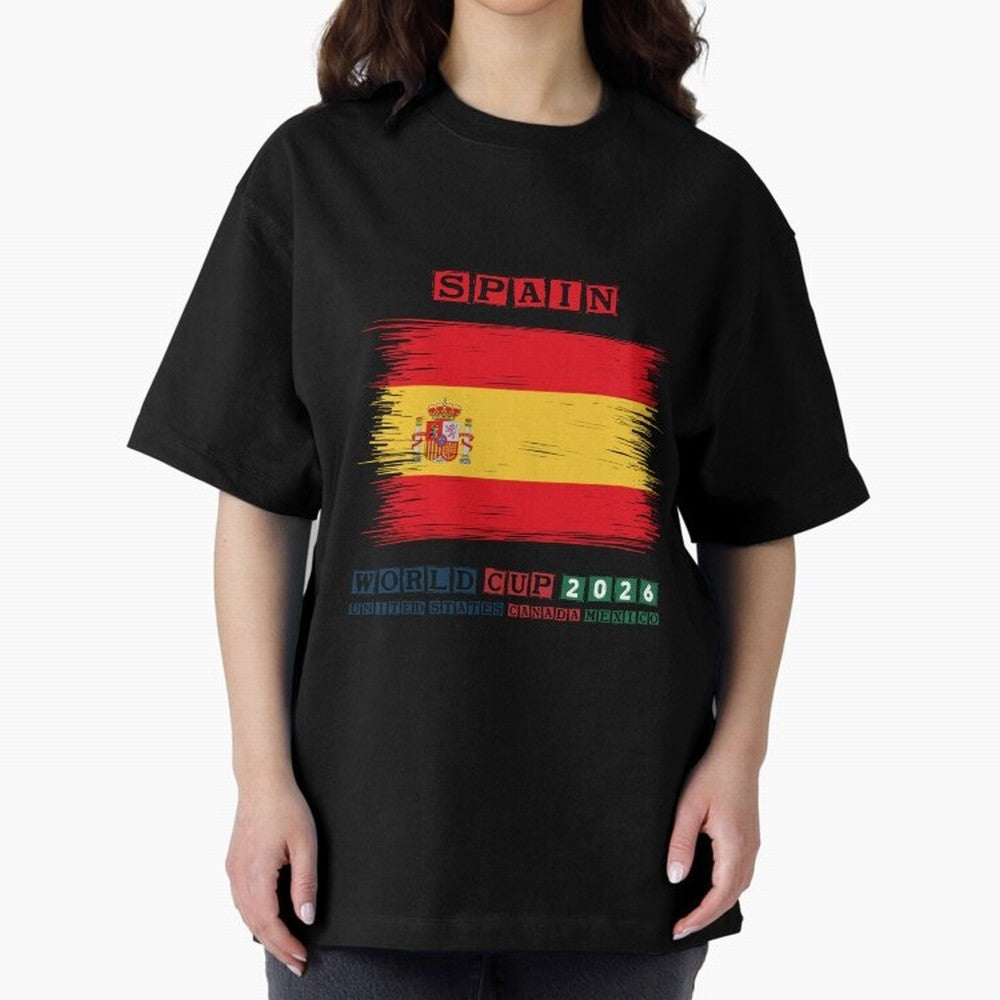 SPAIN WORLD CUP 2026 Oversized T-Shirt Bring a Vintage Feel to the FIFA World Cup 2026 Journey through Cristiano Ronaldo Highlights, England, France and Netherlands Pride, Tournament Hype, Historic Matchups, Family Viewing Parties and Global Sports