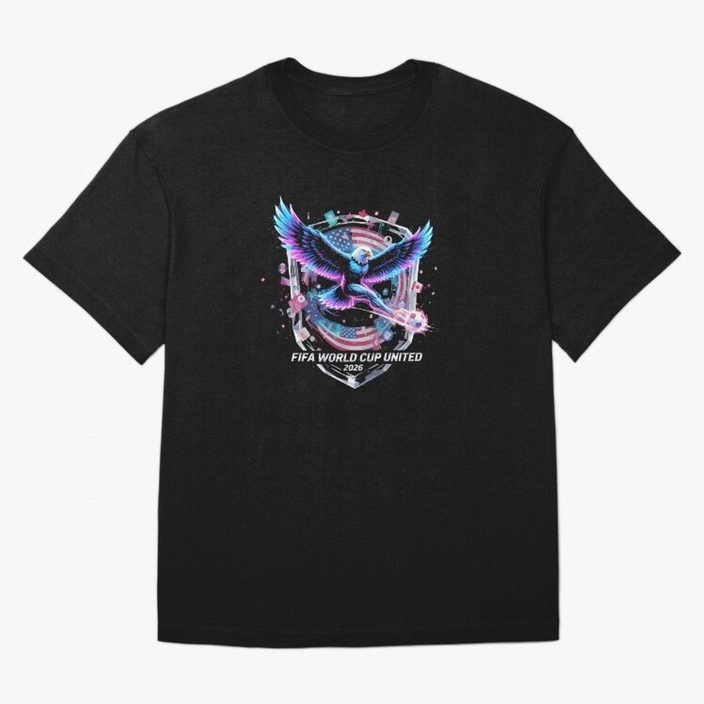 FIFA World Cup 2026 United Eagle Soccer Art T-Shirt_86867742 Oversized T-Shirt Turn Up for FIFA World Cup 2026 USA Canada Mexico with Messi, Neymar and Mbappe, Argentina and Brazil Energy, Classic Soccer Heritage, Championship Pressure, Fan Loyalty