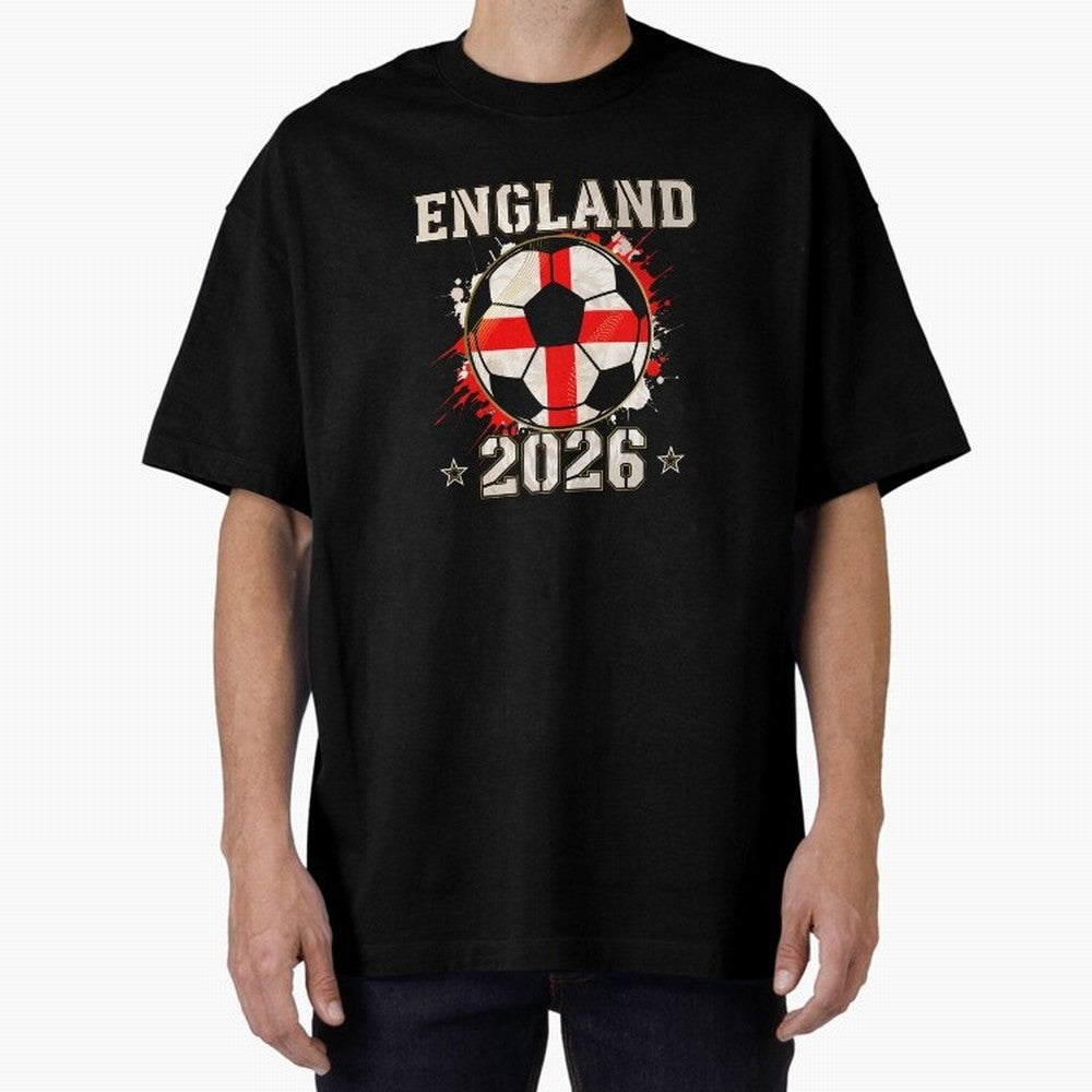Front Print England Soccer World Cup 2026 - English Fan Gift T-Shirt_84562392 Oversized T-Shirt Celebrate Rivalries and Pride in FIFA World Cup 2026 Group Stage for Fans of Neymar and Portugal, Bringing Classic Soccer Heritage, Championship