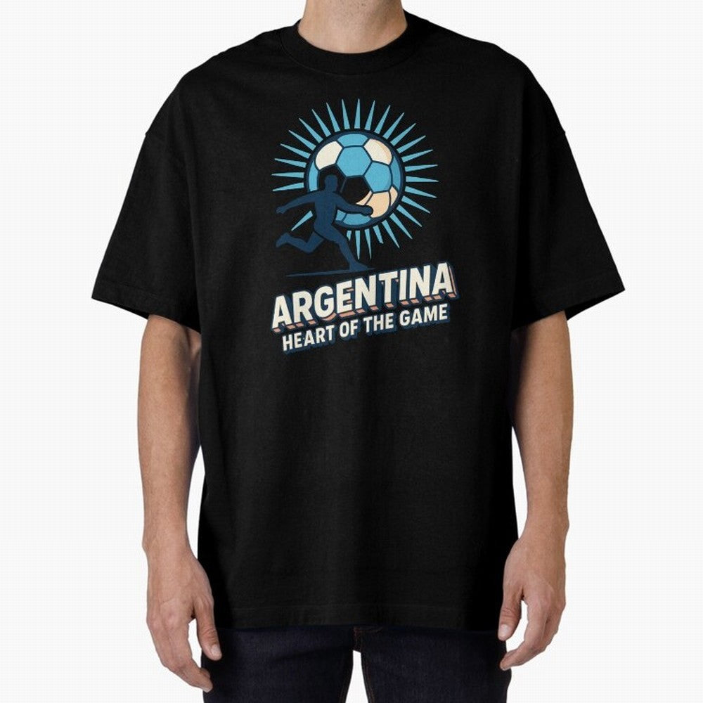 Argentina Heart of the Game ¨C Retro Soccer Fan Design Oversized T-Shirt Make Game Day About the FIFA World Cup 2026 Journey through Cristiano Ronaldo, Haaland and CR7 Highlights, England, France and Netherlands Pride, Champion Mindset, Group Stage